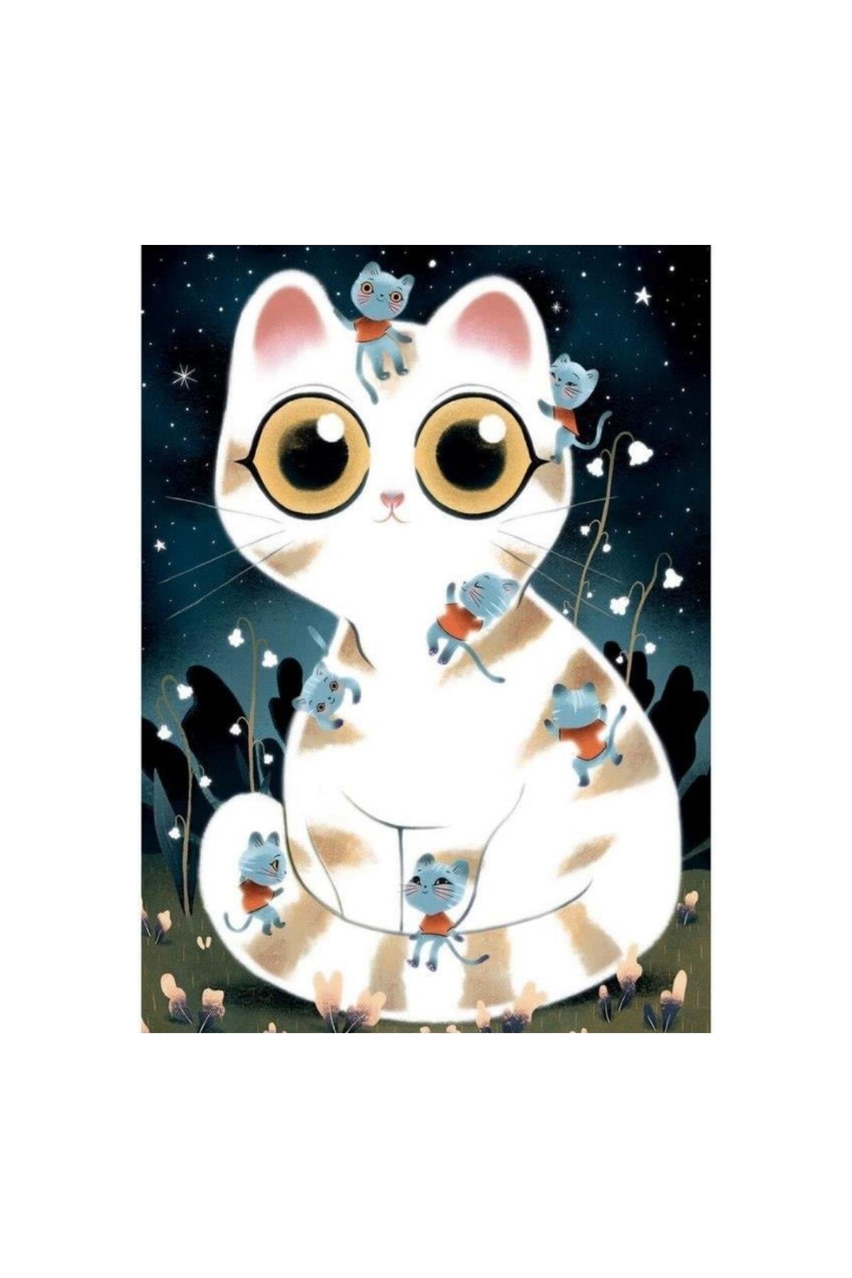 Djeco Wizzy Puzzle 50 Parça / Cuddly Cats Çok Renkli