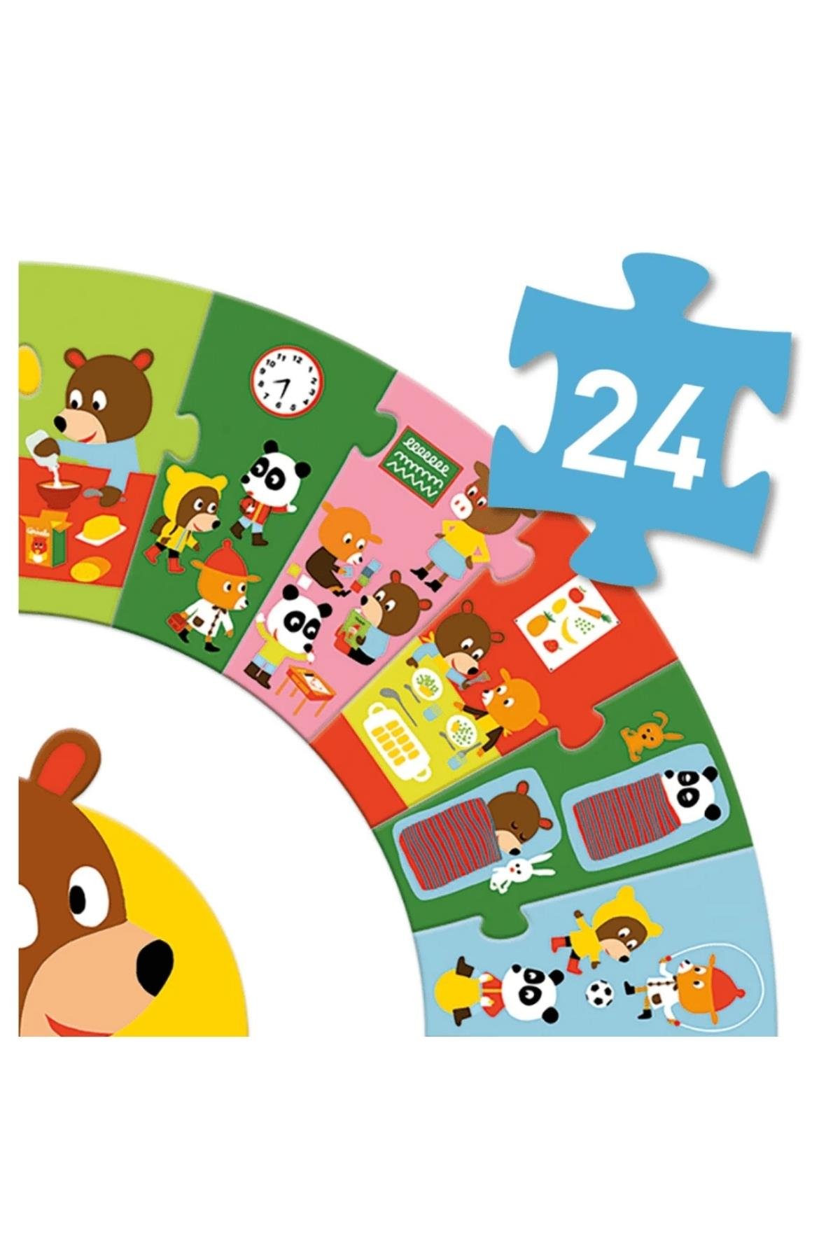 Djeco Yuvarlak Puzzle 24 Parça - Bir Gün Çok Renkli
