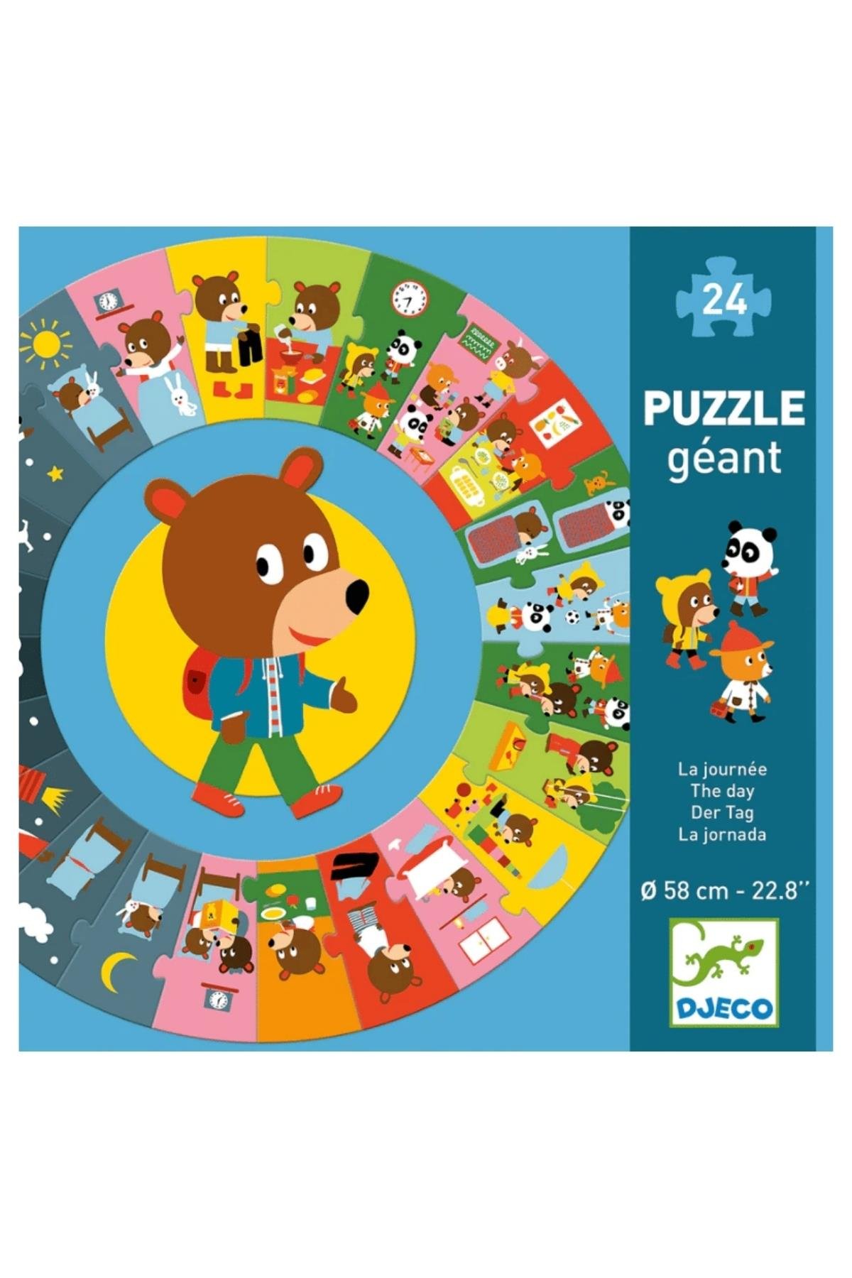 Djeco Yuvarlak Puzzle 24 Parça - Bir Gün Çok Renkli