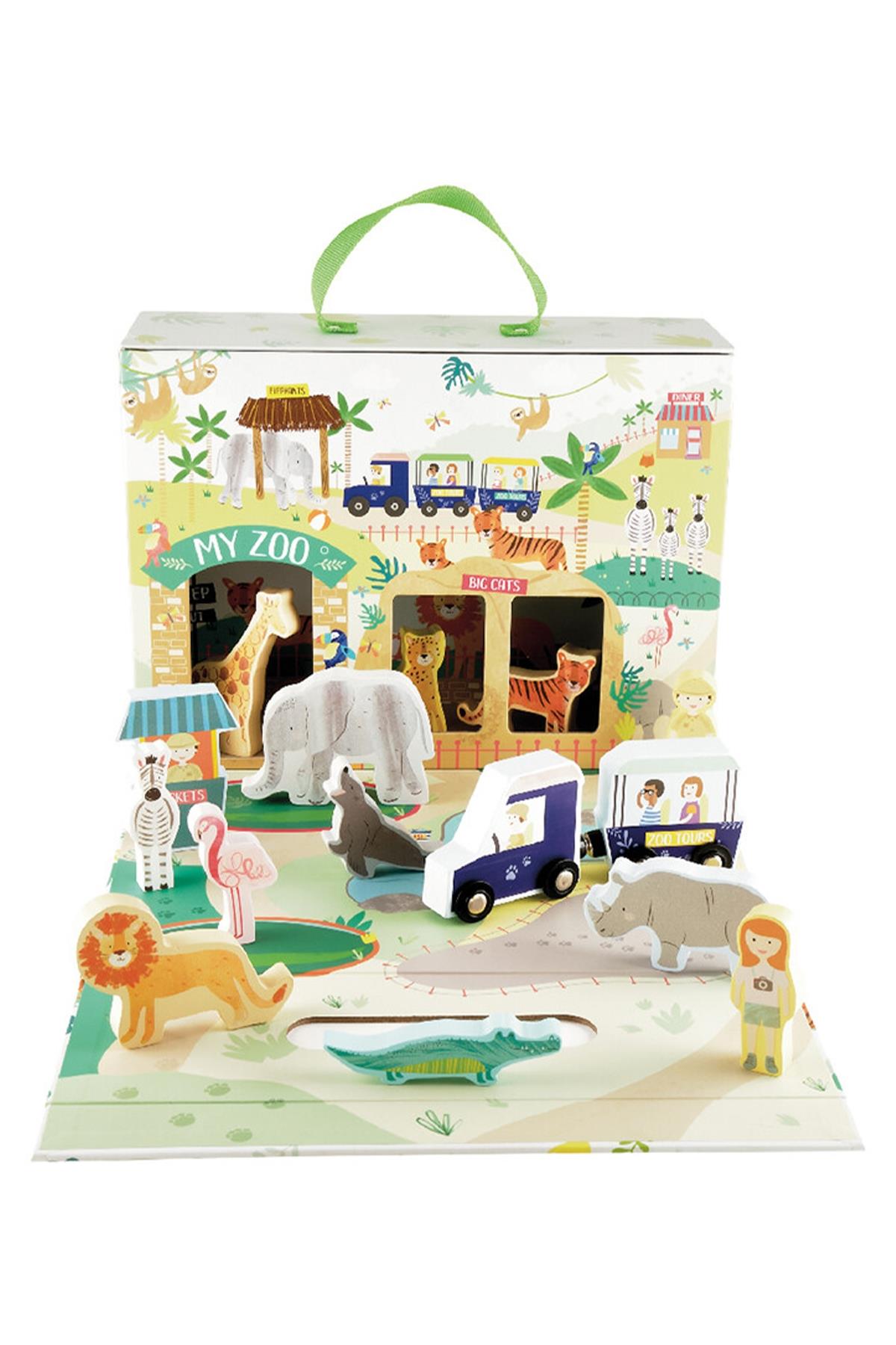 FLOSS & ROCK Ahşap Figürlü Oyun Kutuları/Jungle Çok Renkli
