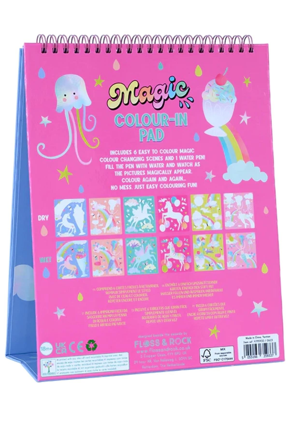 FLOSS&ROCK / Renk Değiştiren Water Magic Boyama Kitabı /Fantasy Çok Renkli