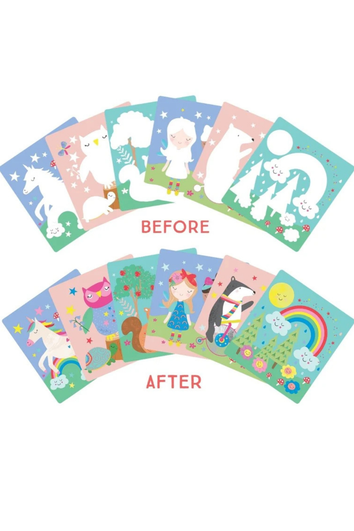 FLOSS&ROCK / Renk Değiştiren Water Magic Boyama Kitabı / Rainbow Fairy Çok Renkli