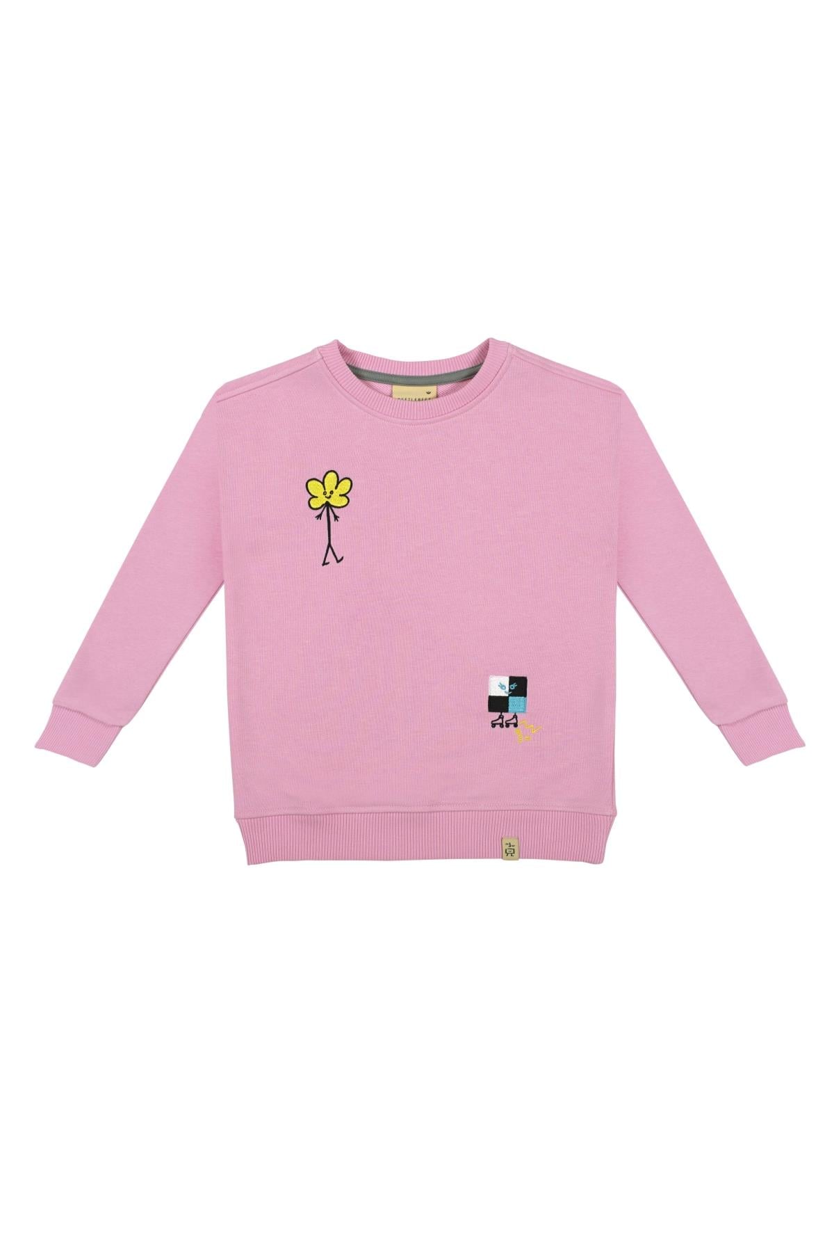 FLOWER MAN WITH SQUARE SWEATSHIRT Pembe