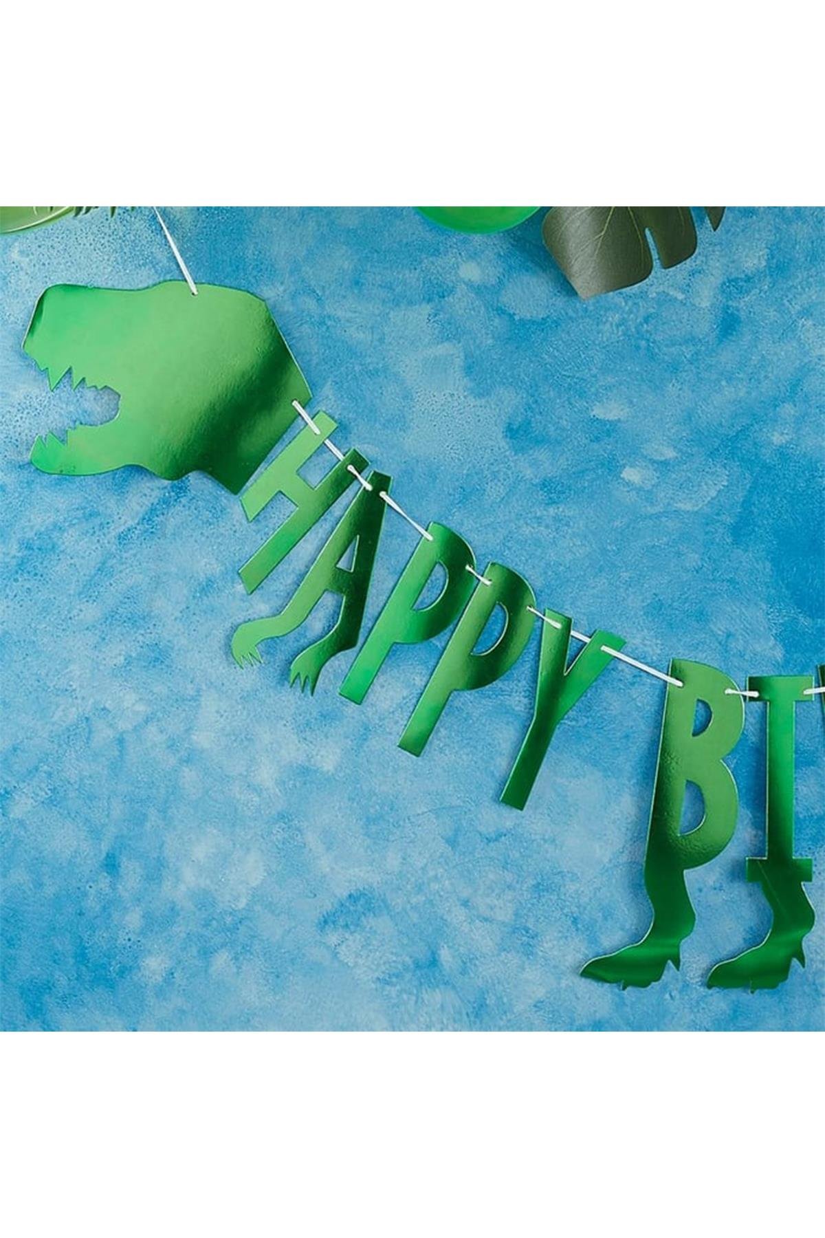 Ginger Ray - Happy Birthday Asılan Süs - Dinozor Çok Renkli