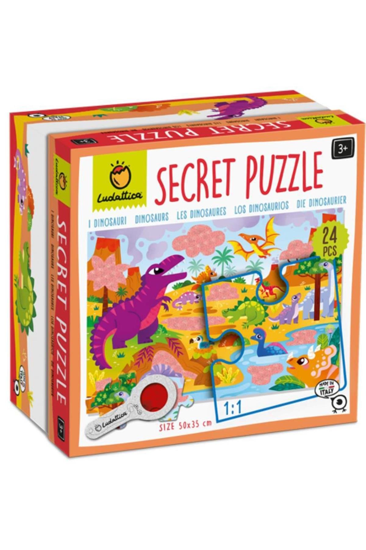 Gizemli Puzzle - Dinozor - SECRET PUZZLE Çok Renkli
