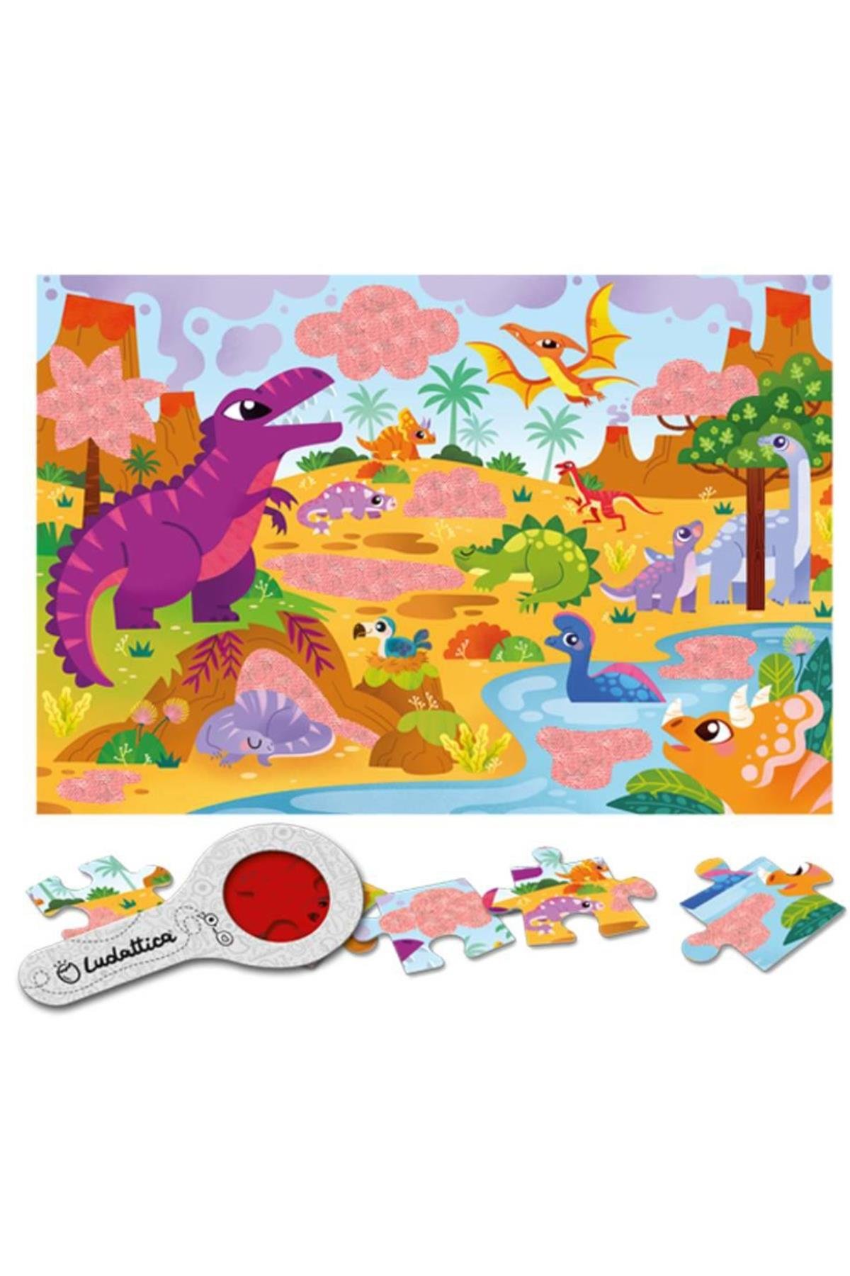 Gizemli Puzzle - Dinozor - SECRET PUZZLE Çok Renkli