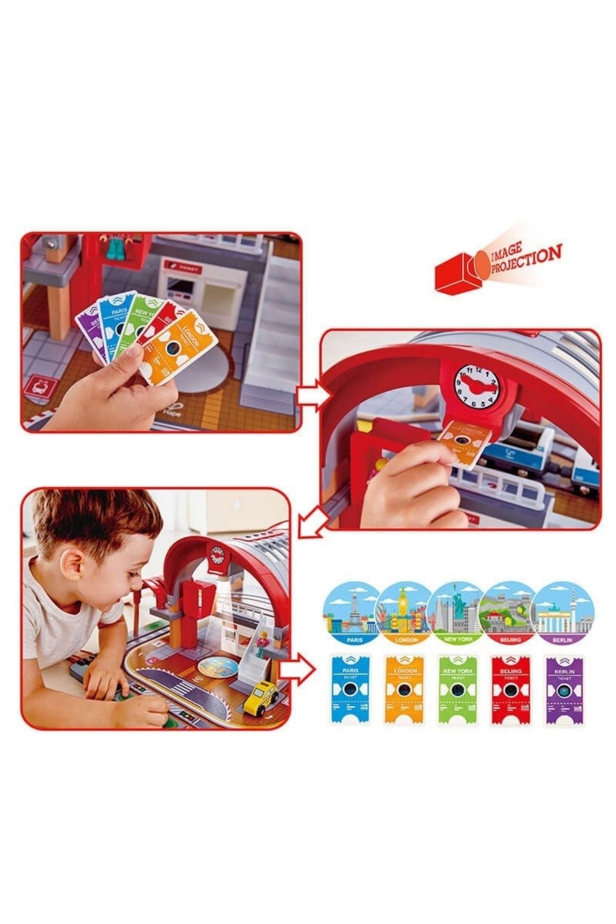 Hape Grand City Oyuncak Tren İstasyonu Çok Renkli