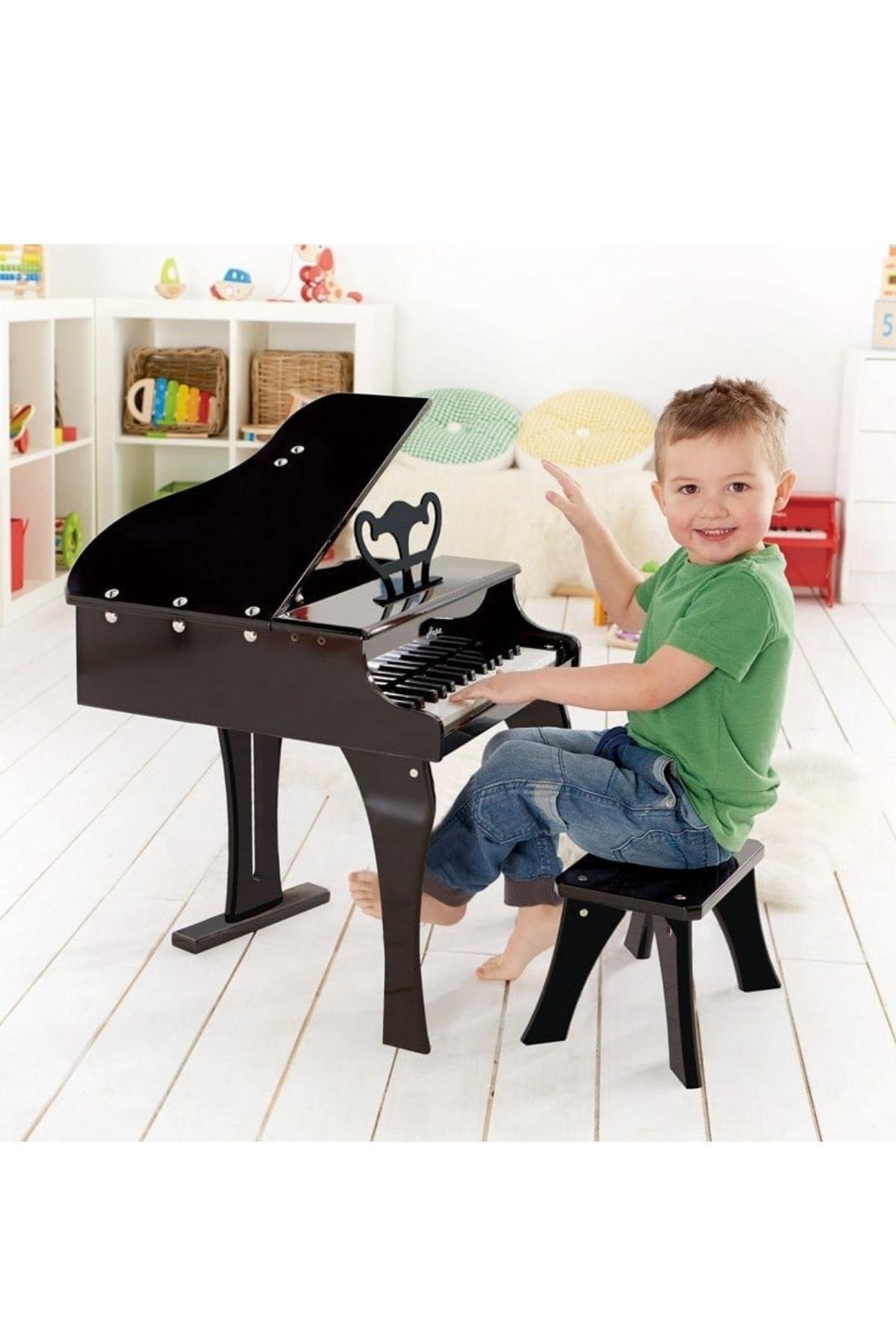 Hape Happy Grand Piyano - Siyah Çok Renkli