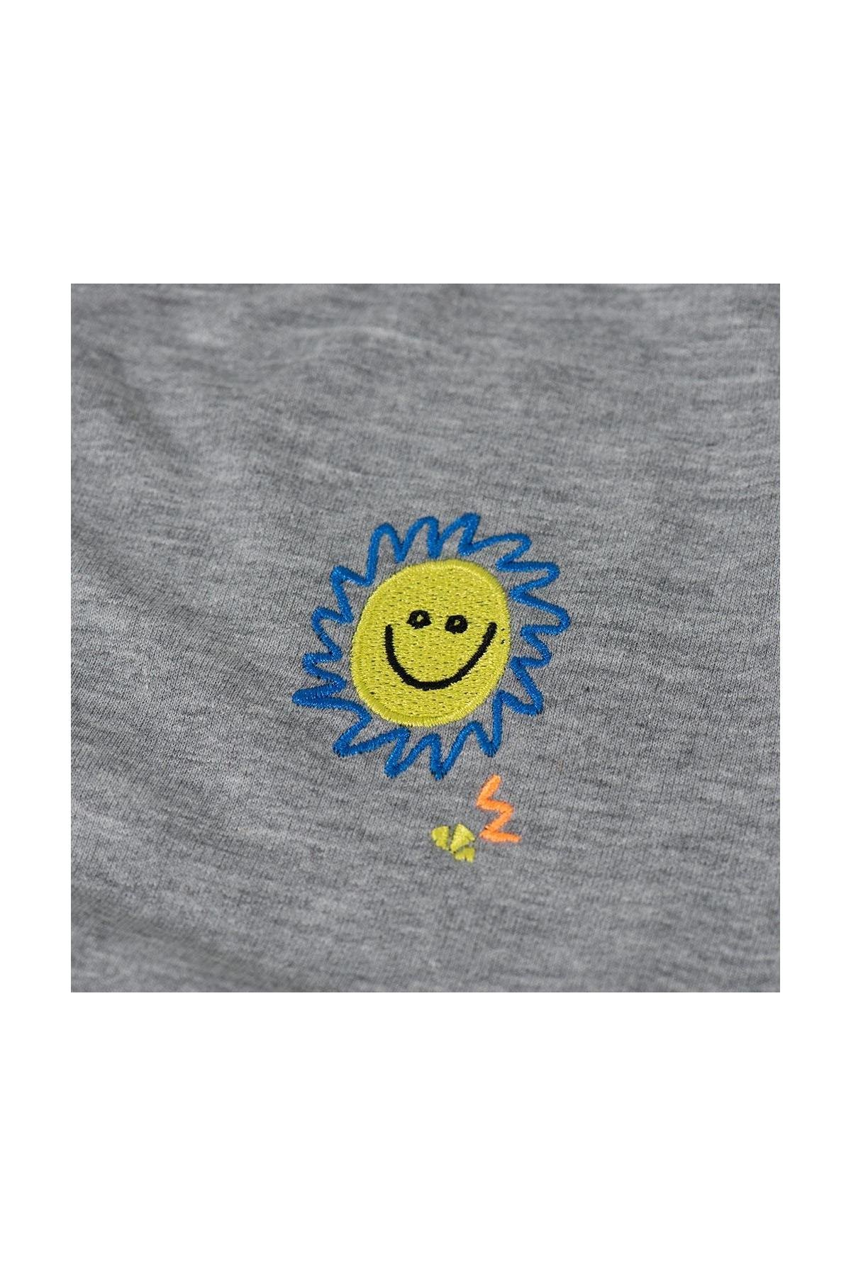 Happy Sun Zipped Sweatshirt - Grey Gri