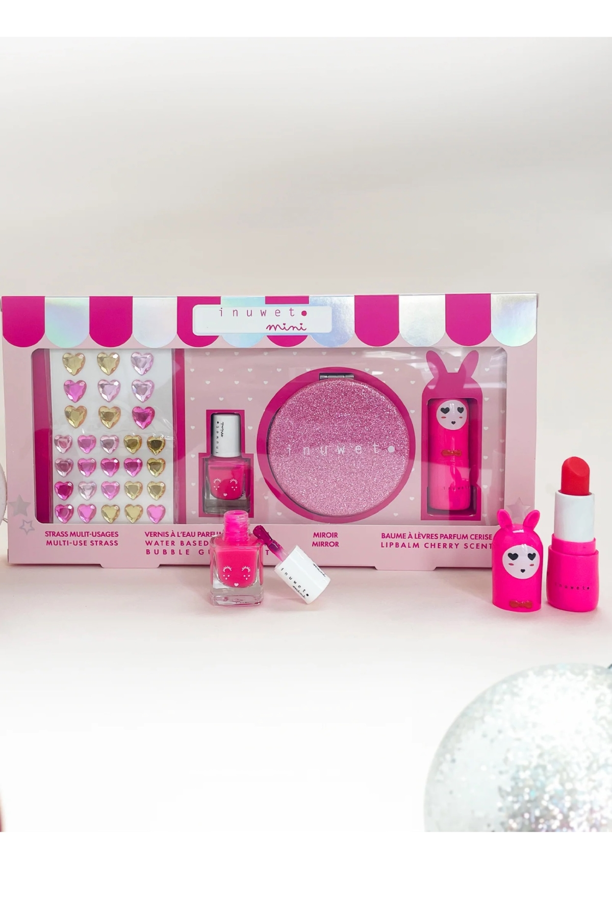 Inuwet Glitter Pink Kozmetik ve Cilt Bakım Hediye Seti Çok Renkli