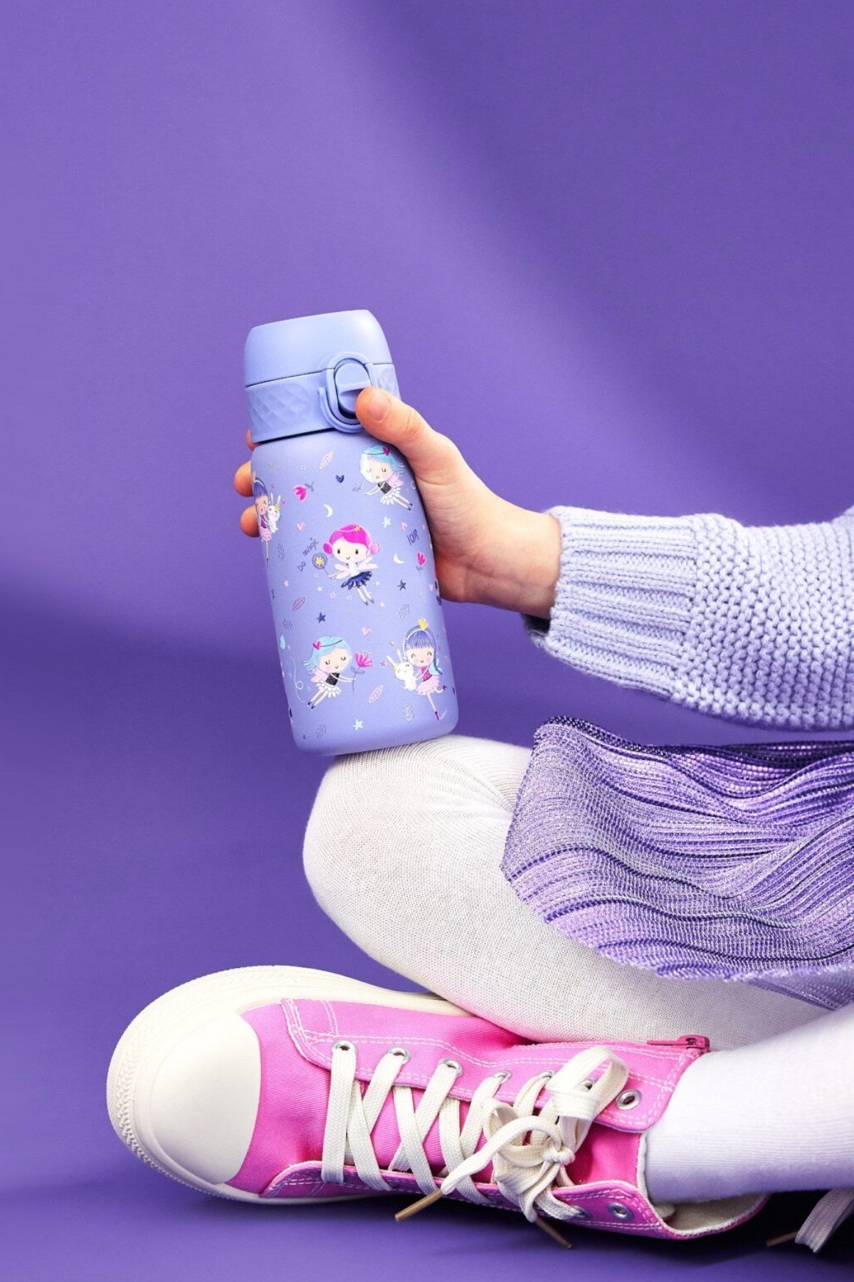 ION8 - Paslanmaz Çelik Çocuk Suluk - Periler - 400 ml - Sızdırmaz Çok Renkli