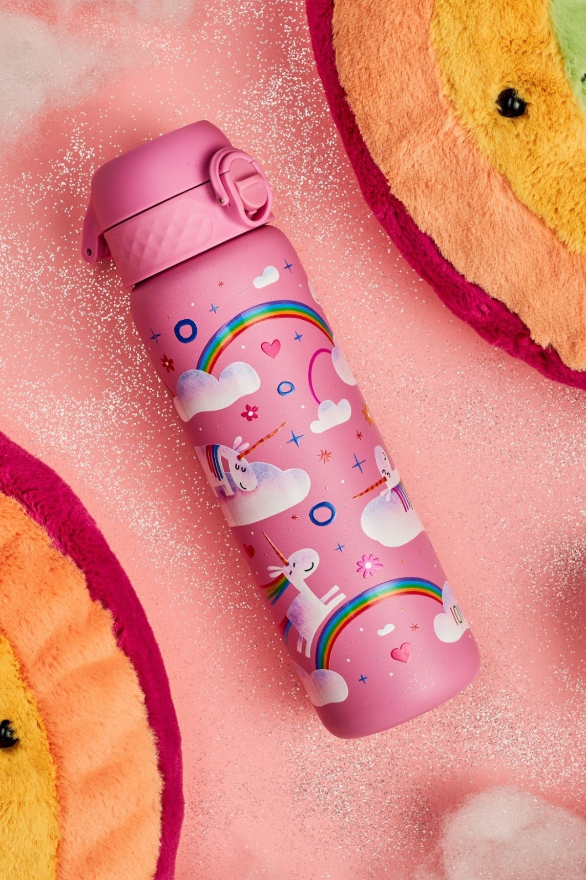 ION8 - Paslanmaz Çelik İnce Suluk - Gökkuşağı Unicorn - 600 ml - Sızdırmaz Çok Renkli