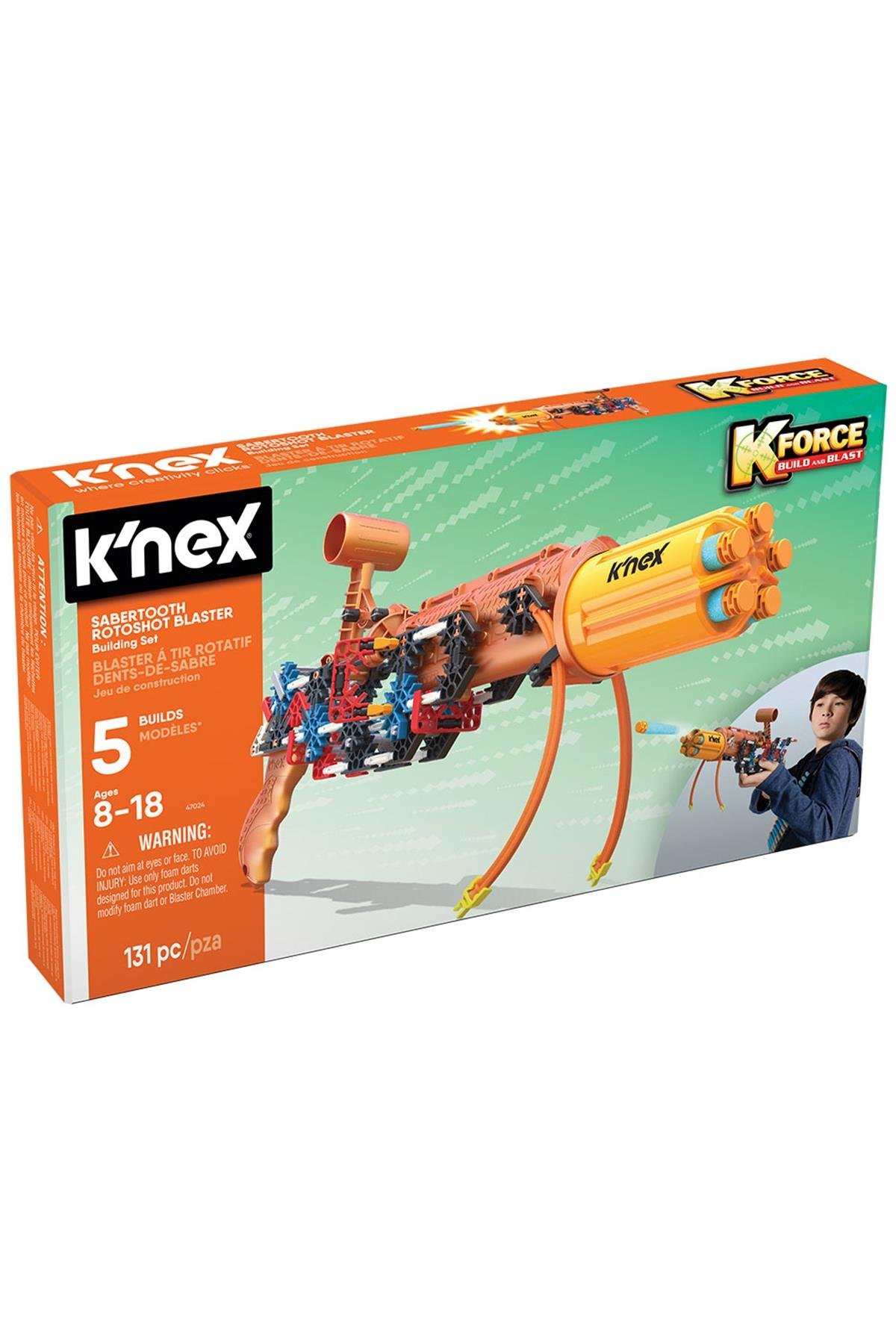 K'NEX Sabertooth Rotoshot Blaster Building Set Çok Renkli