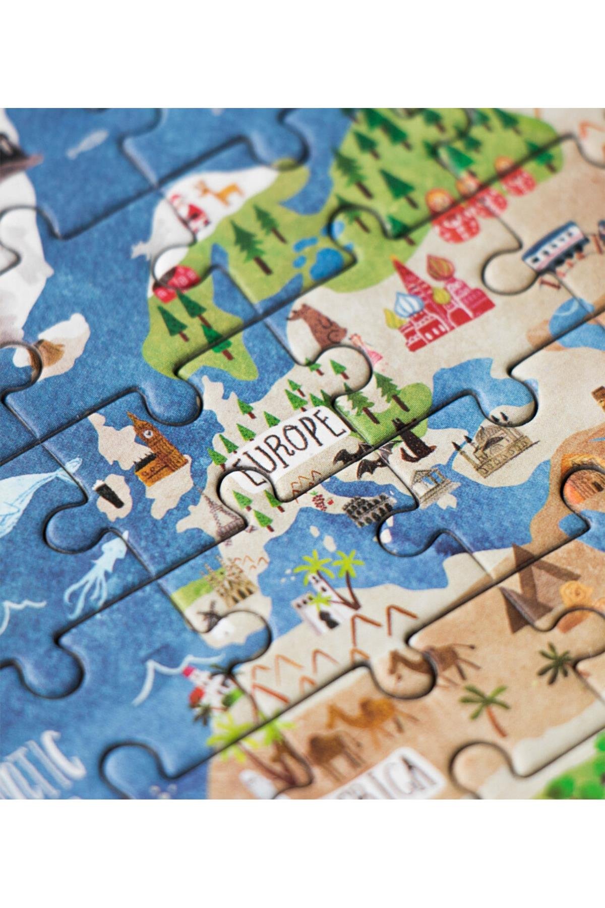LONDJI  Lonji Pocket Puzzle - Discover the World Çok Renkli