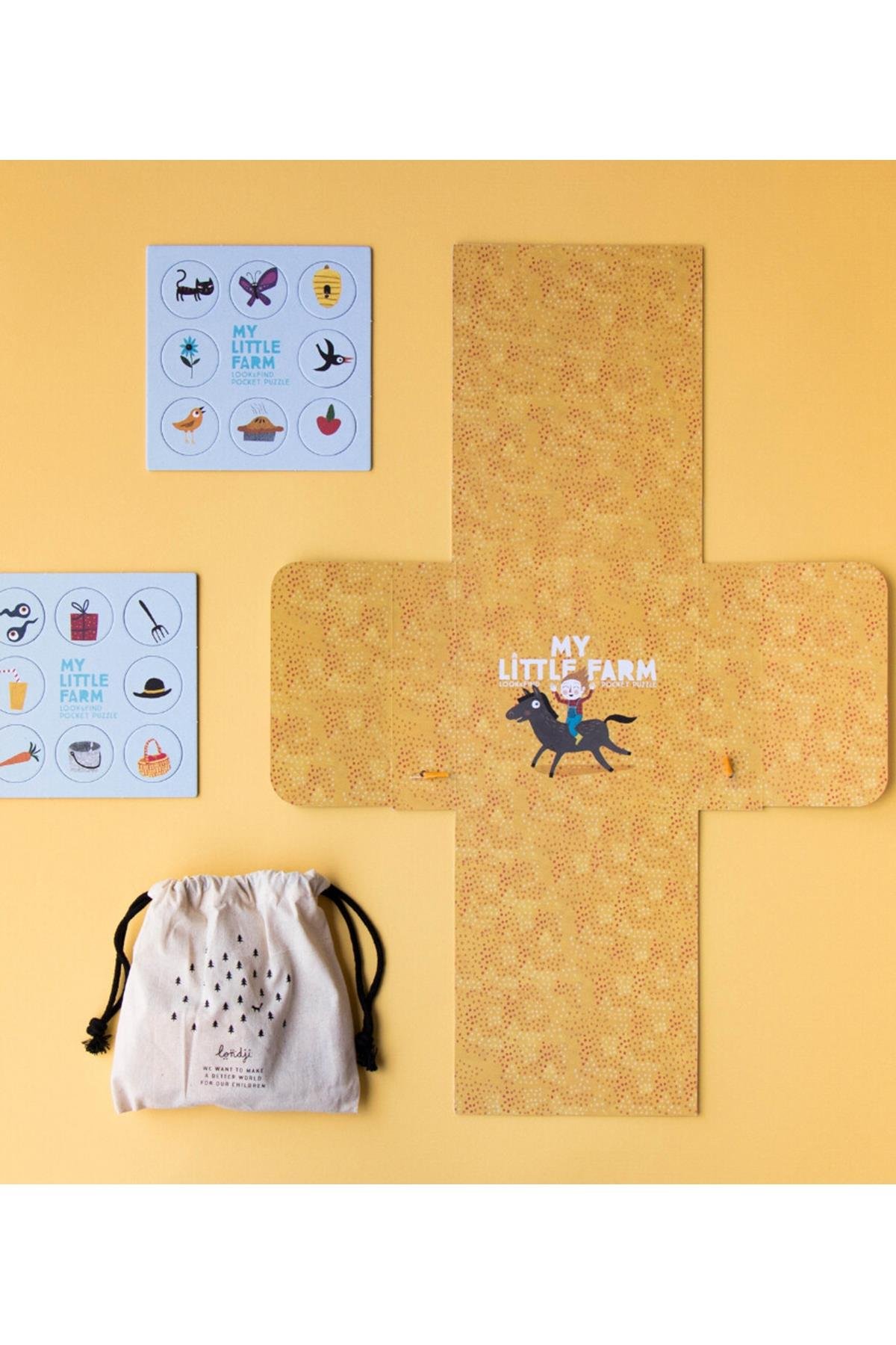 LONDJI  Lonji Pocket Puzzle -My Little Farm Çok Renkli
