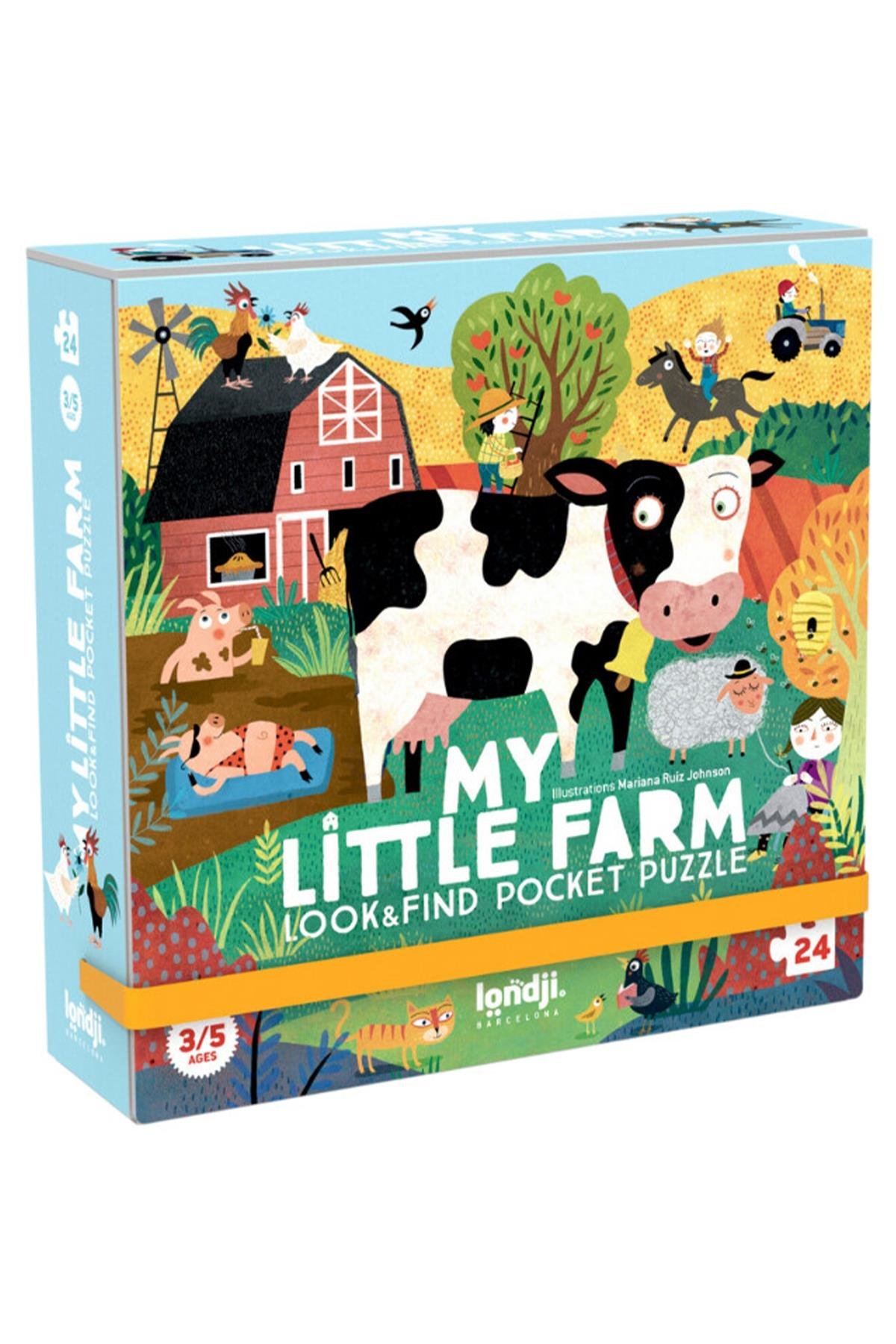 LONDJI  Lonji Pocket Puzzle -My Little Farm Çok Renkli