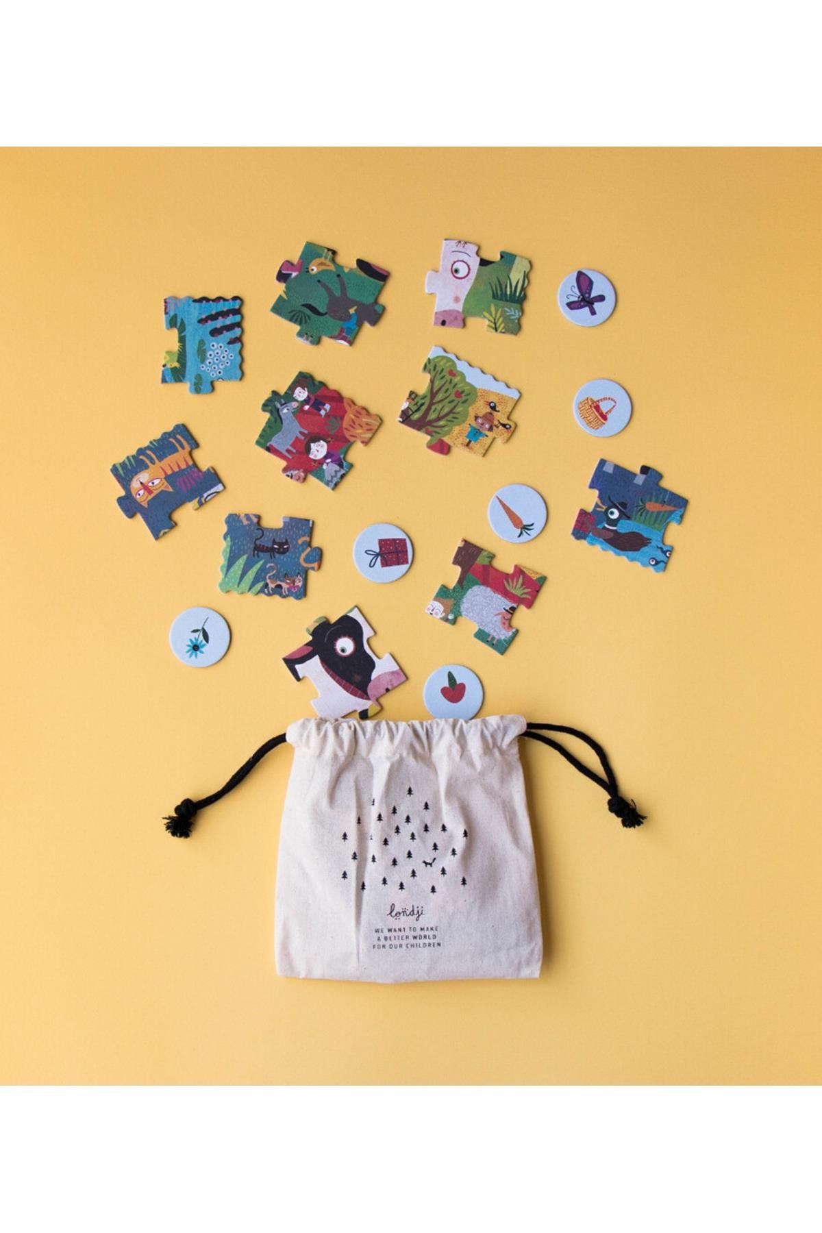 LONDJI  Lonji Pocket Puzzle -My Little Farm Çok Renkli