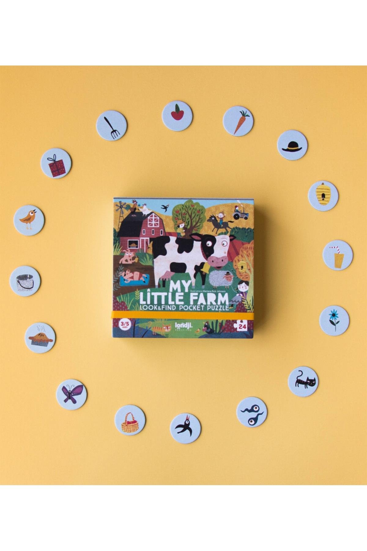 LONDJI  Lonji Pocket Puzzle -My Little Farm Çok Renkli