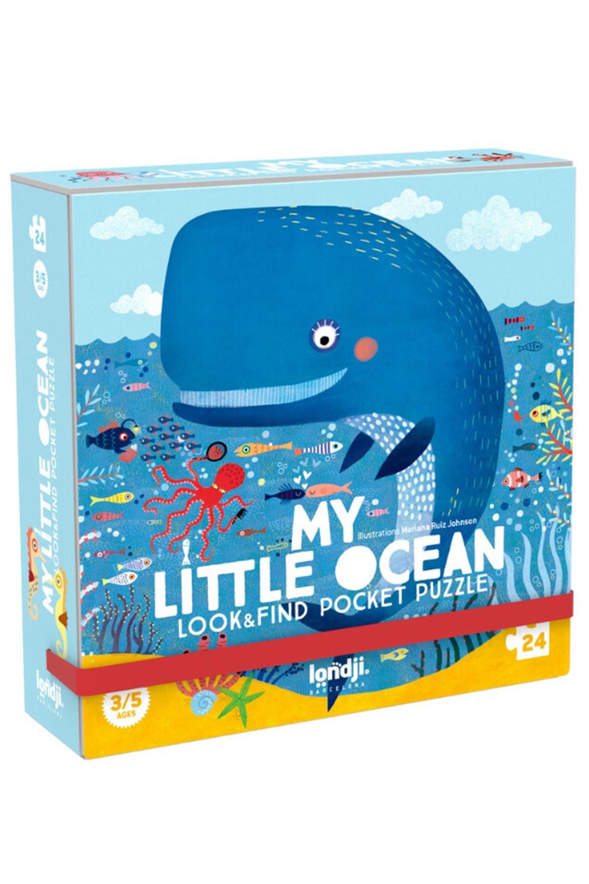 LONDJI Lonji Pocket Puzzle - My Little Ocean Çok Renkli