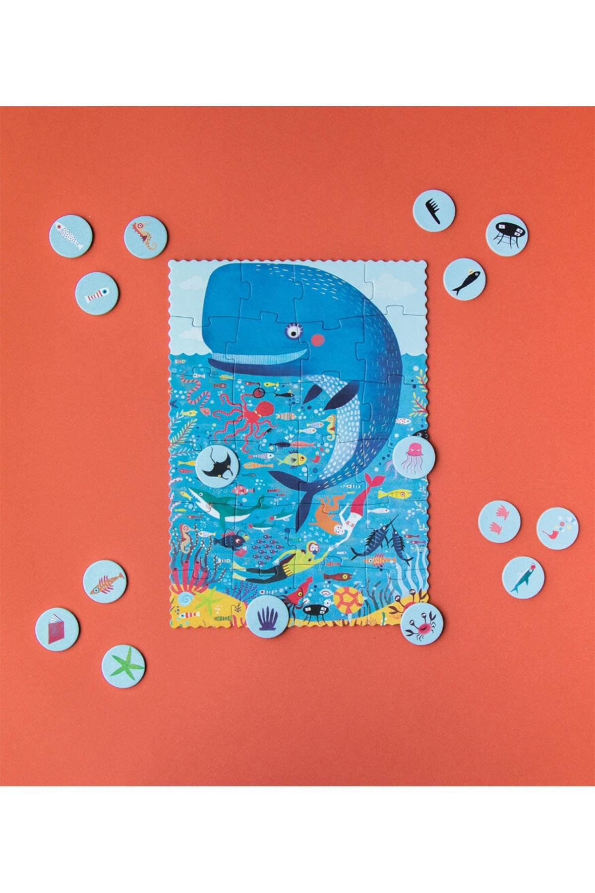 LONDJI Lonji Pocket Puzzle - My Little Ocean Çok Renkli