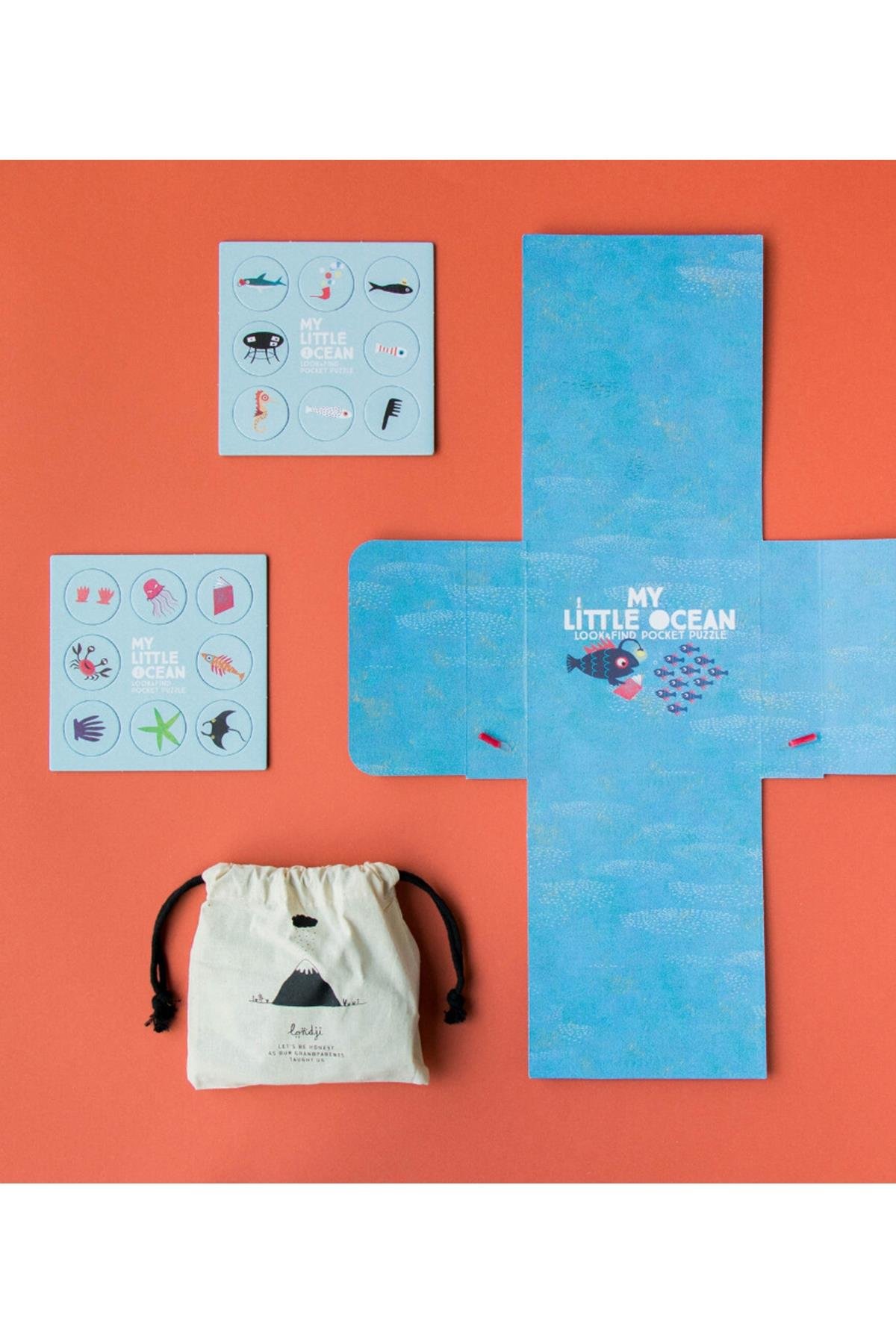 LONDJI Lonji Pocket Puzzle - My Little Ocean Çok Renkli