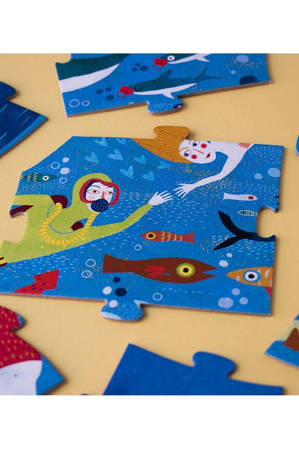 LONDJI Lonji Puzzle - My Big Blue Çok Renkli