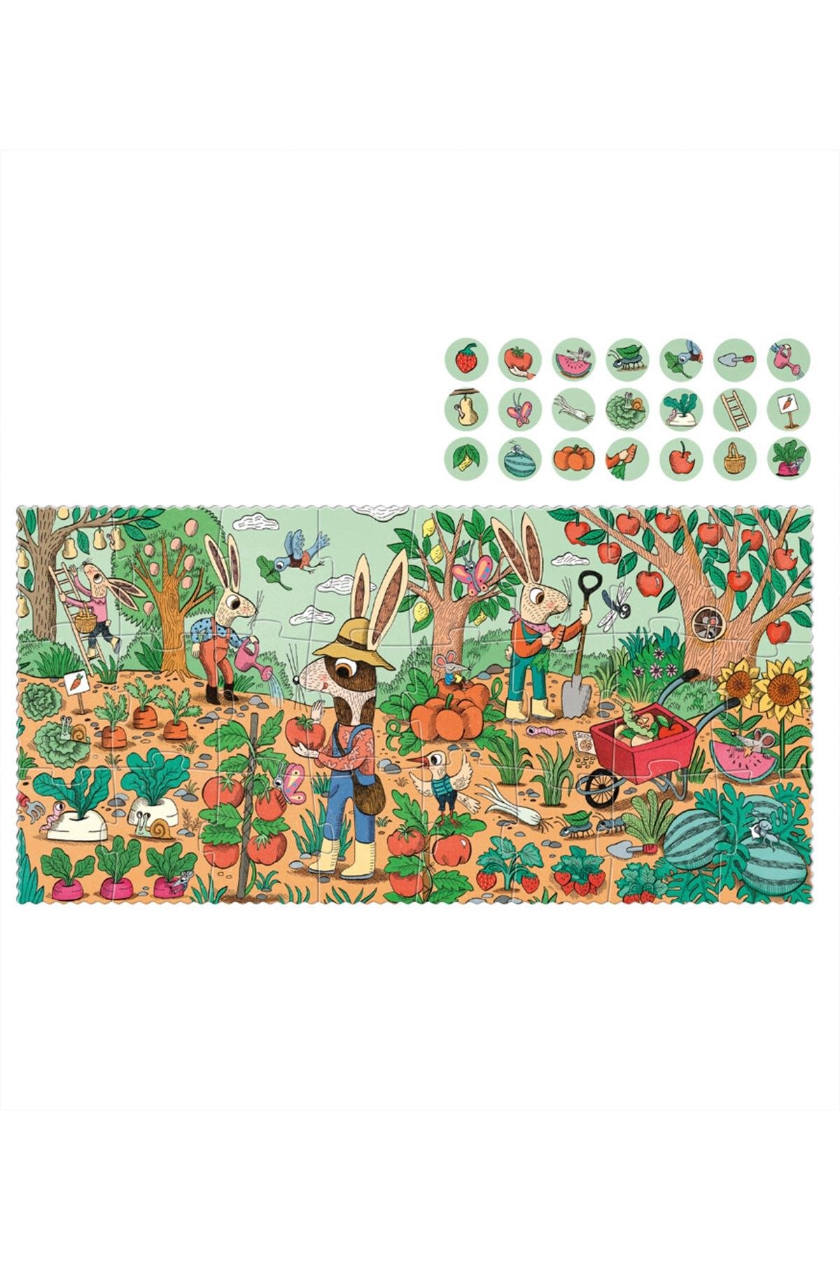 LONDJI Lonji Puzzle- Rabbit's Garden Çok Renkli