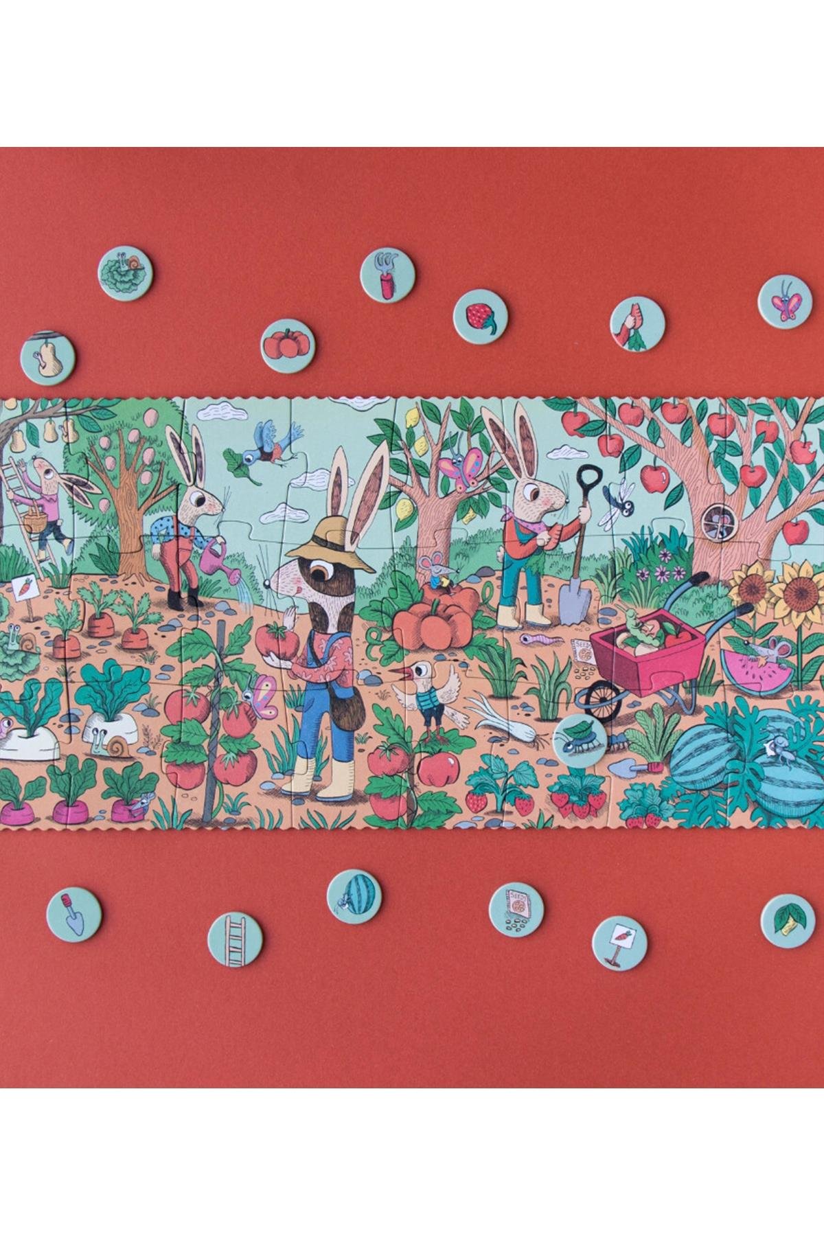 LONDJI Lonji Puzzle- Rabbit's Garden Çok Renkli