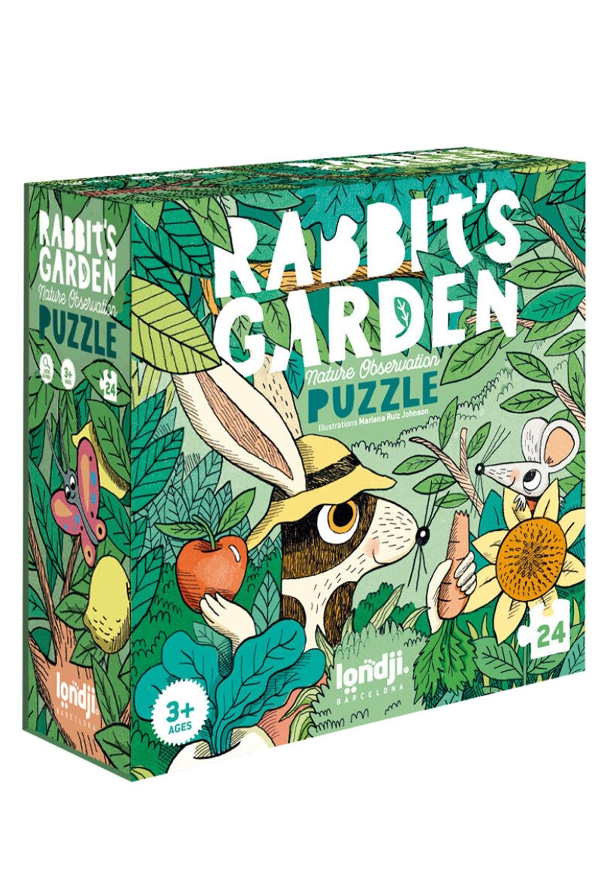 LONDJI Lonji Puzzle- Rabbit's Garden Çok Renkli