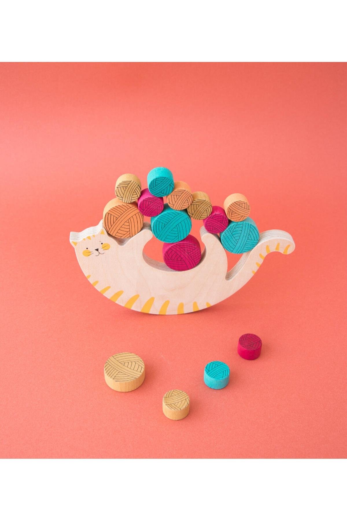 LONDJI Lonji Wooden toy - Meow Çok Renkli