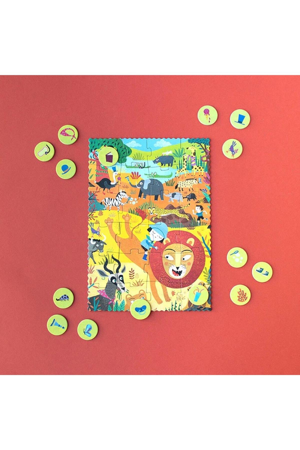 LONDJI POCKET PUZZLE - MY LITTLE JUNGLE Çok Renkli