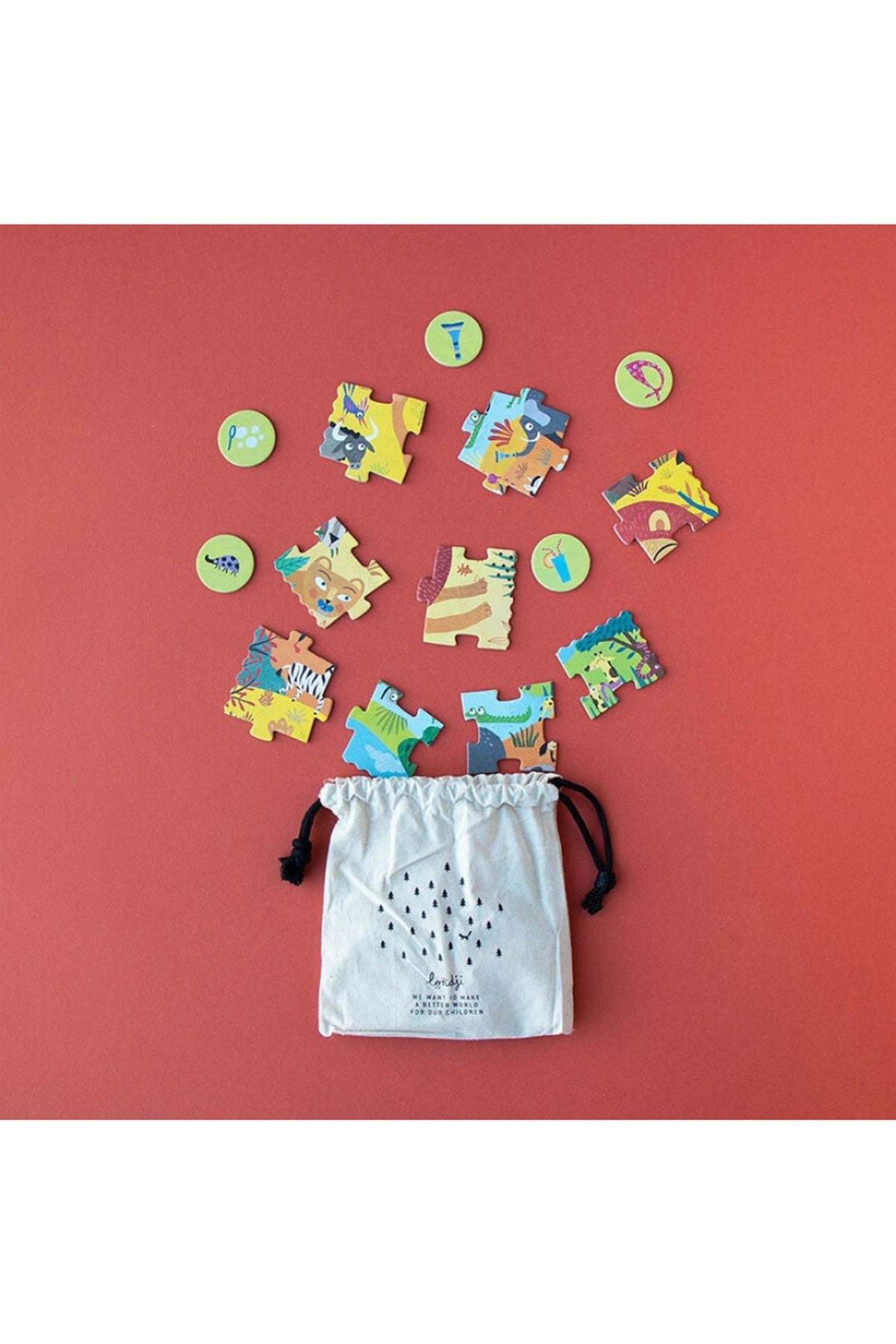 LONDJI POCKET PUZZLE - MY LITTLE JUNGLE Çok Renkli