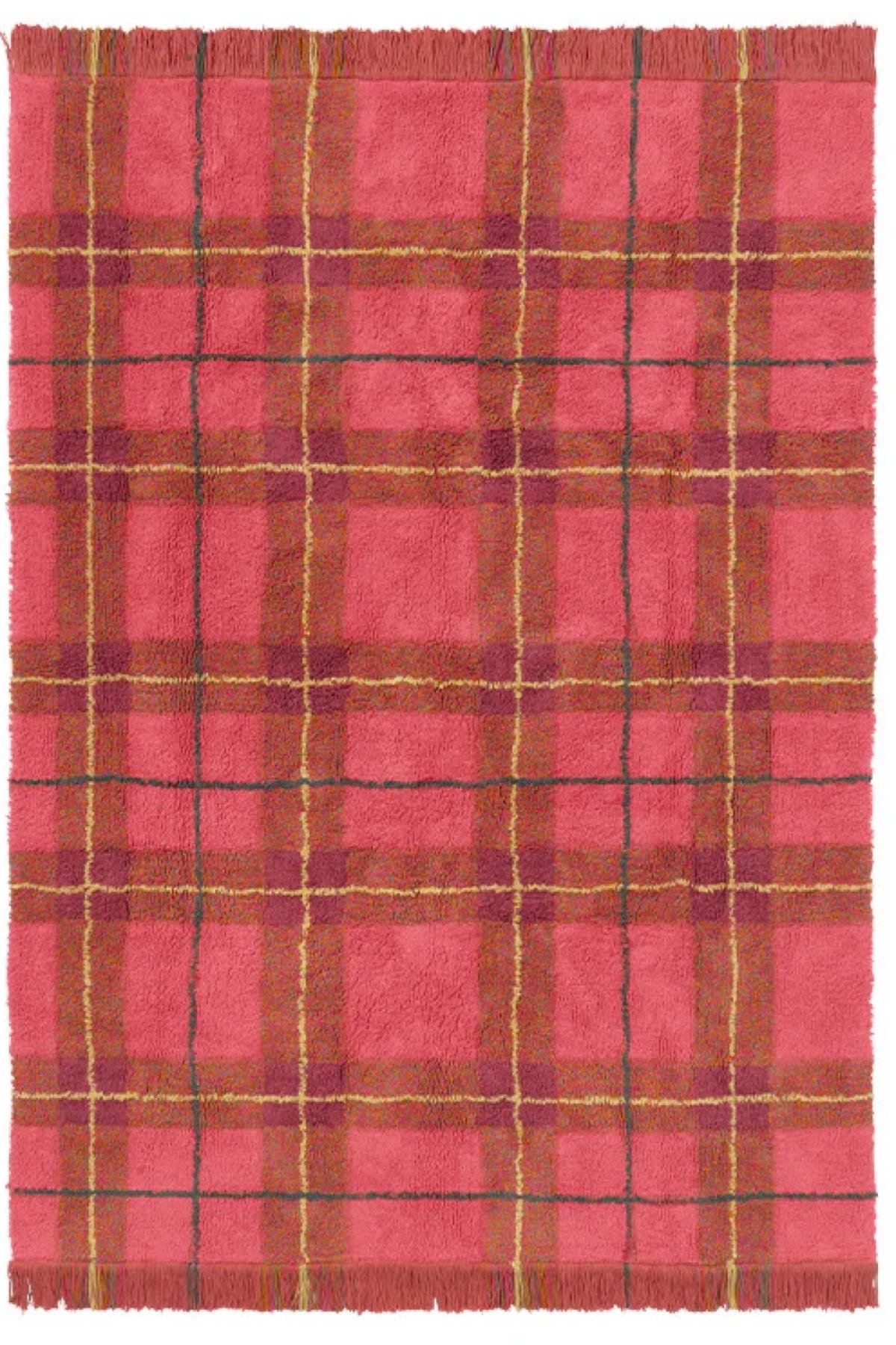 Lorena Canals Çocuk Odası Halısı, Tartan Vintage Red Çok Renkli