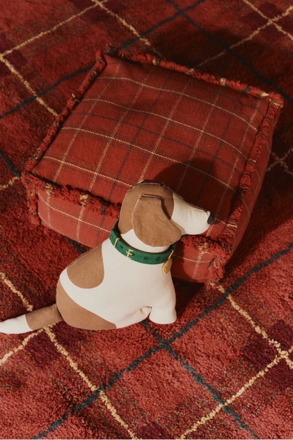 Lorena Canals / Çocuk Odası Pufu, Tartan Mapple Red Kırmızı
