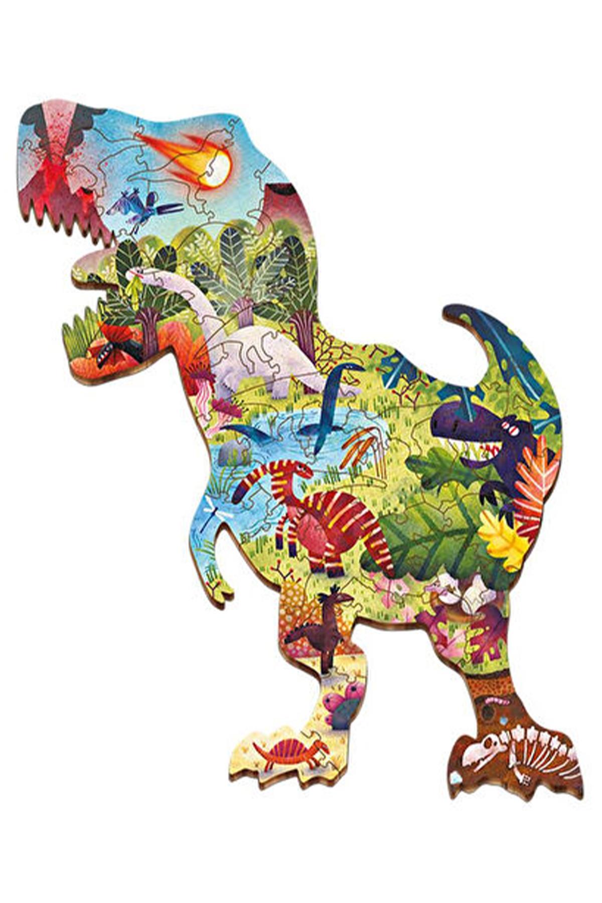 Ludattica / Dinosauri - Dinosaurs - Woody Puzzle Çok Renkli