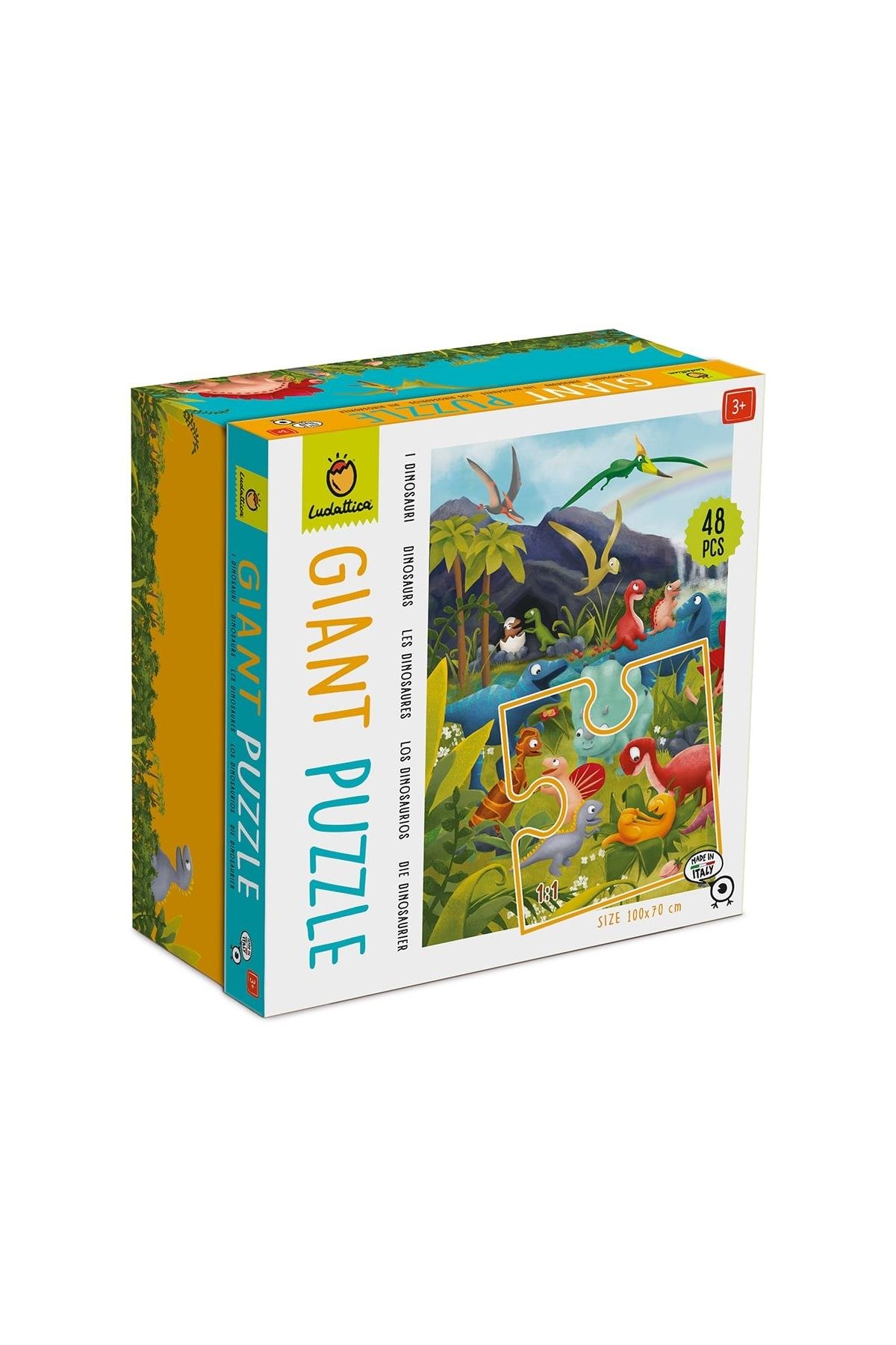 Ludattica /I Dinosauri - Dinosaurs - Giant Puzzle Çok Renkli