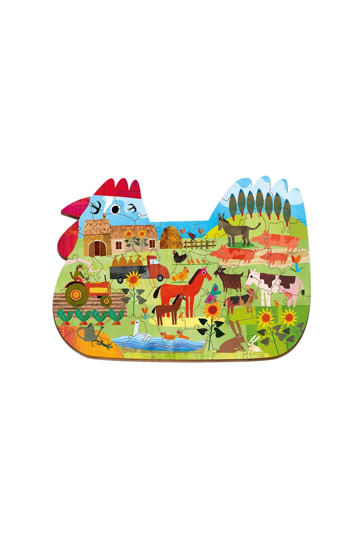 Ludattica /La Fattoria - The Farm - Woody Puzzle Çok Renkli