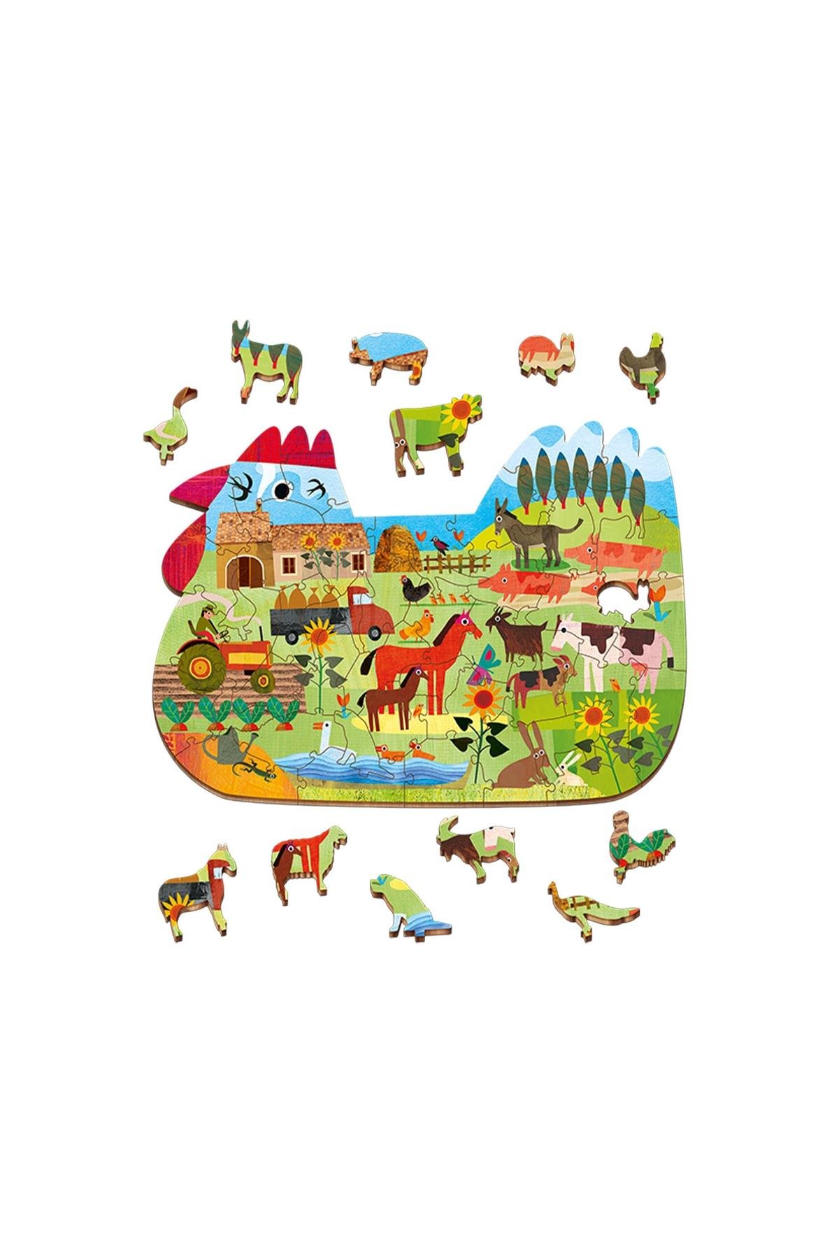 Ludattica /La Fattoria - The Farm - Woody Puzzle Çok Renkli