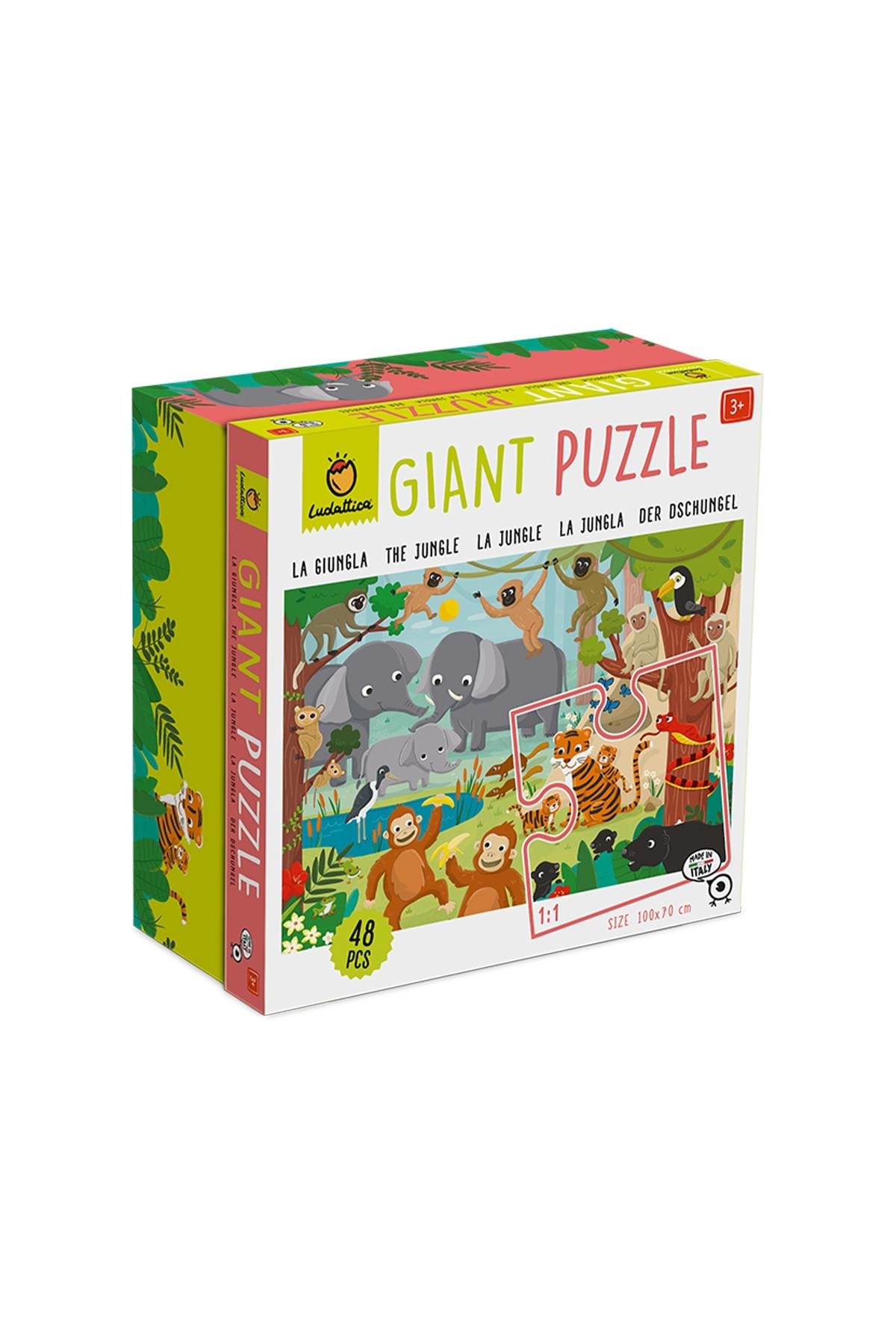 Ludattica /La Giungla - The Jungle - Giant Puzzle Çok Renkli