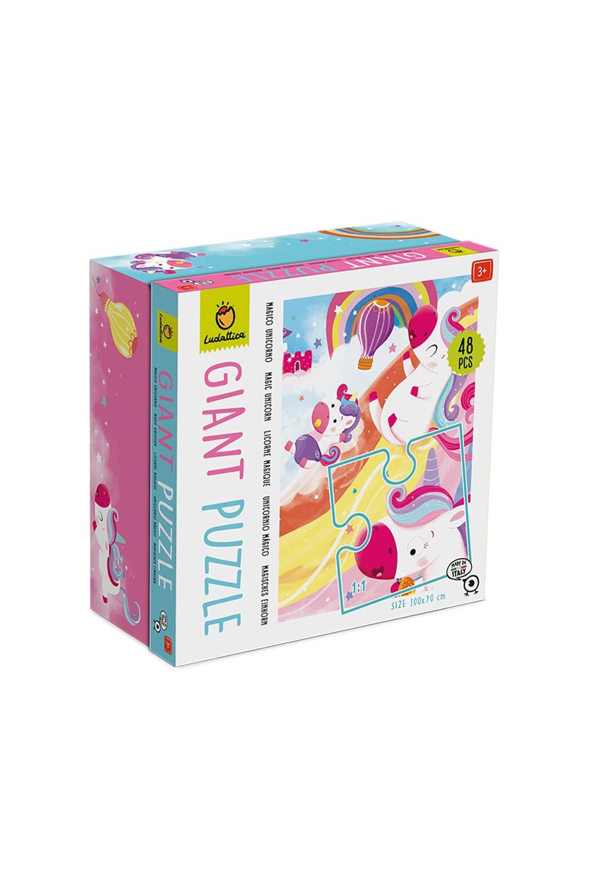 Ludattica /Magico Unicorno - Magic Unicorn - Giant Puzzle Çok Renkli