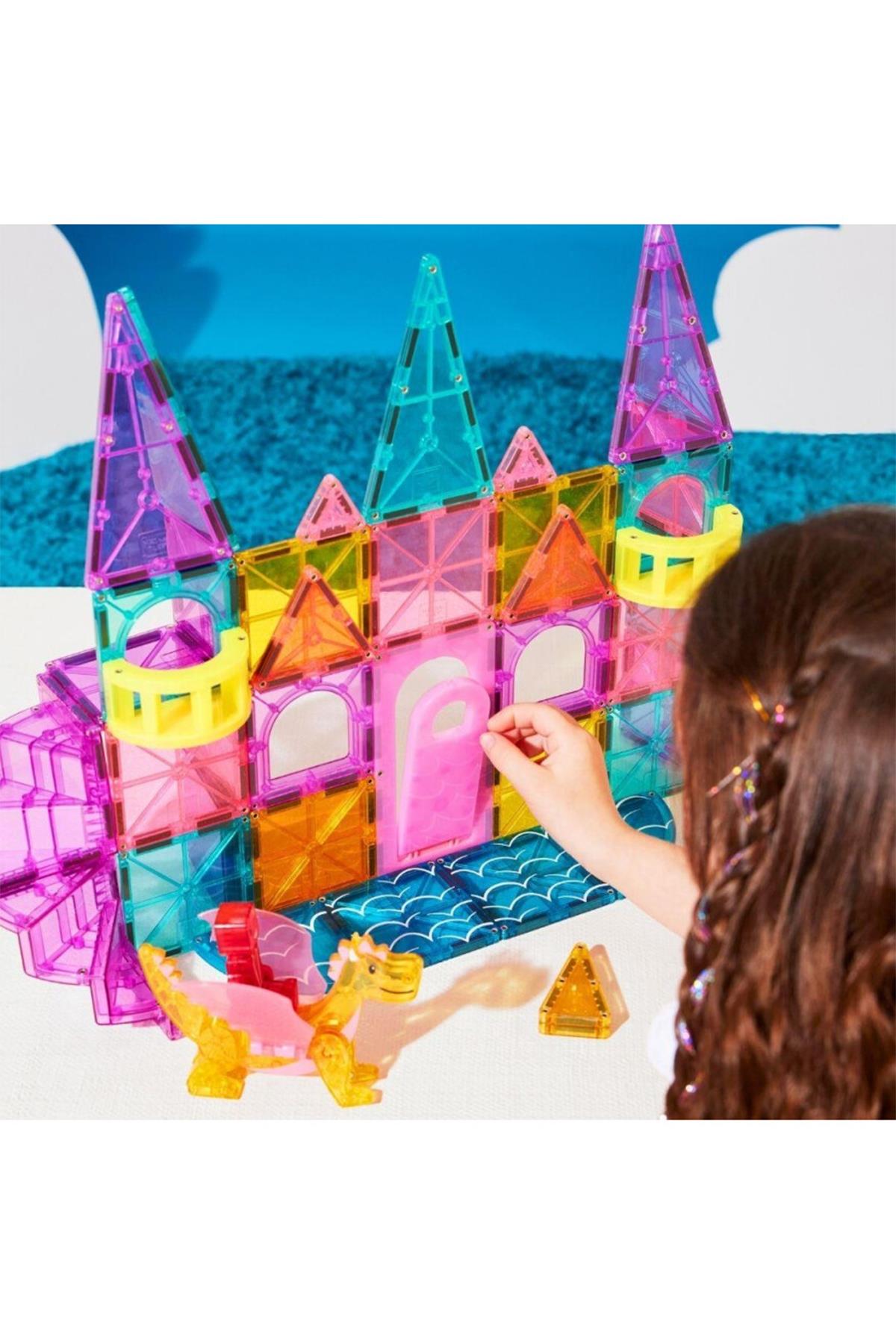 Magna-Tiles Castle DLX + microMAGS - Prenses Şatosu 48 Parça Çok Renkli