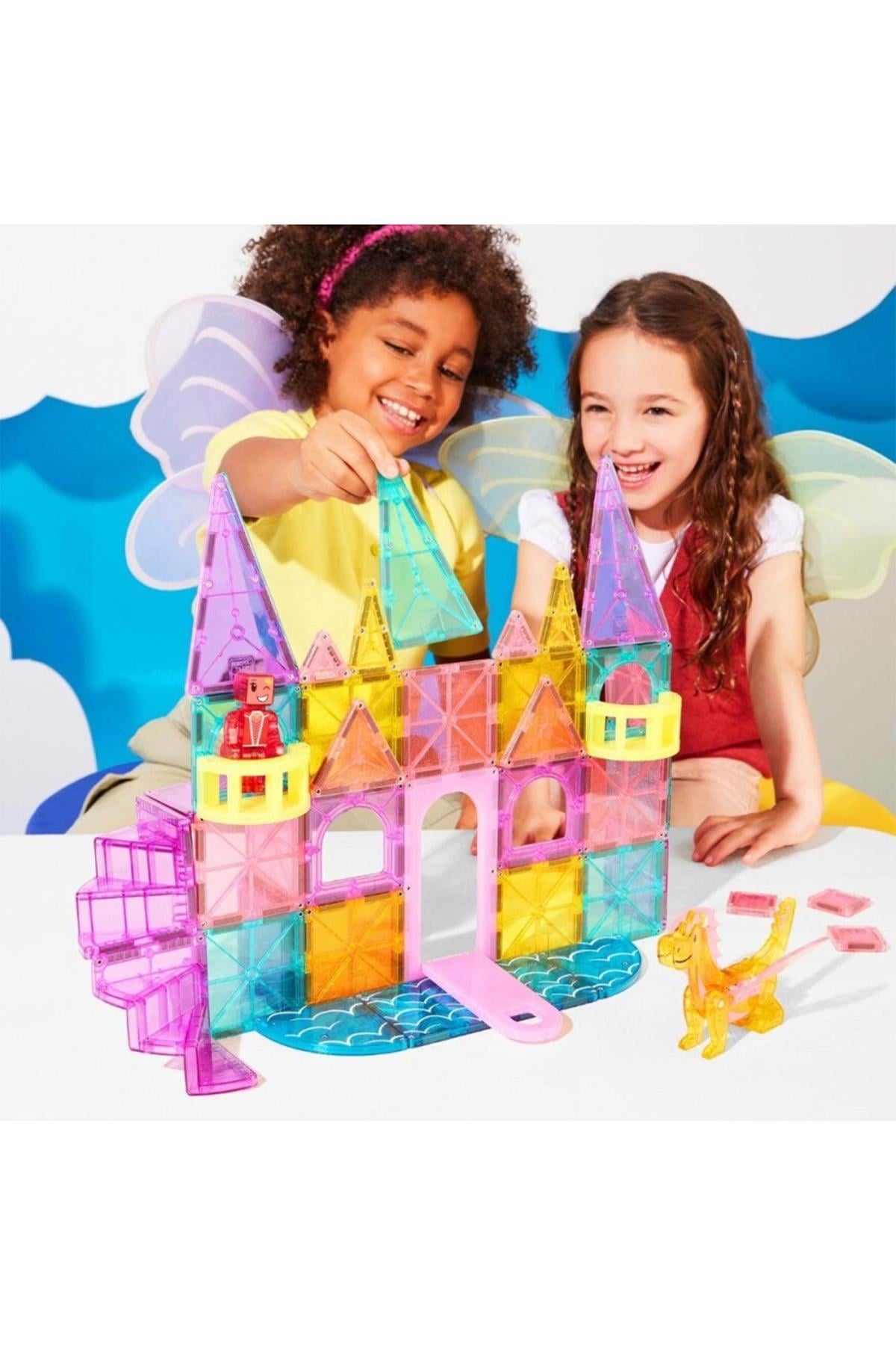 Magna-Tiles Castle DLX + microMAGS - Prenses Şatosu 48 Parça Çok Renkli