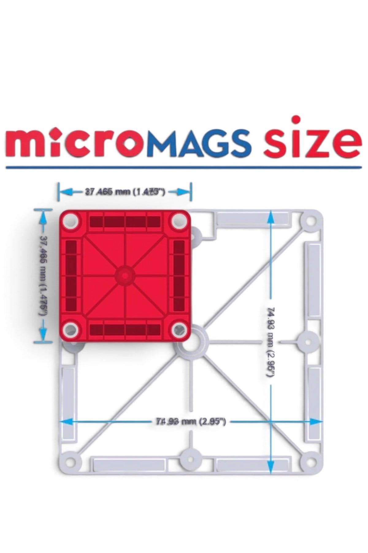 MAGNA-TILES® - Combo + microMAGS Manyetik Bloklar - 62 Parça Çok Renkli