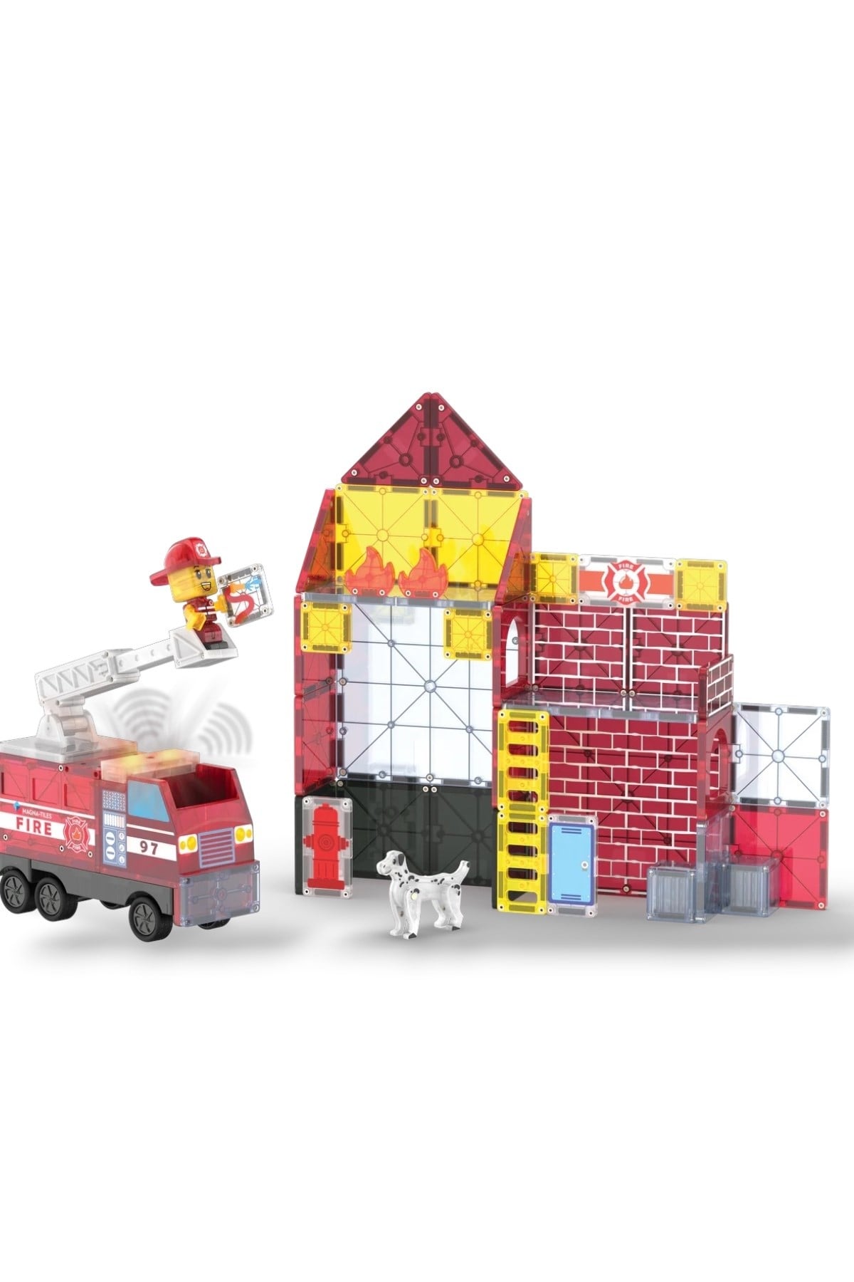 MAGNA-TILES® - Fire Station Manyetik Bloklar - 50 Parça Çok Renkli