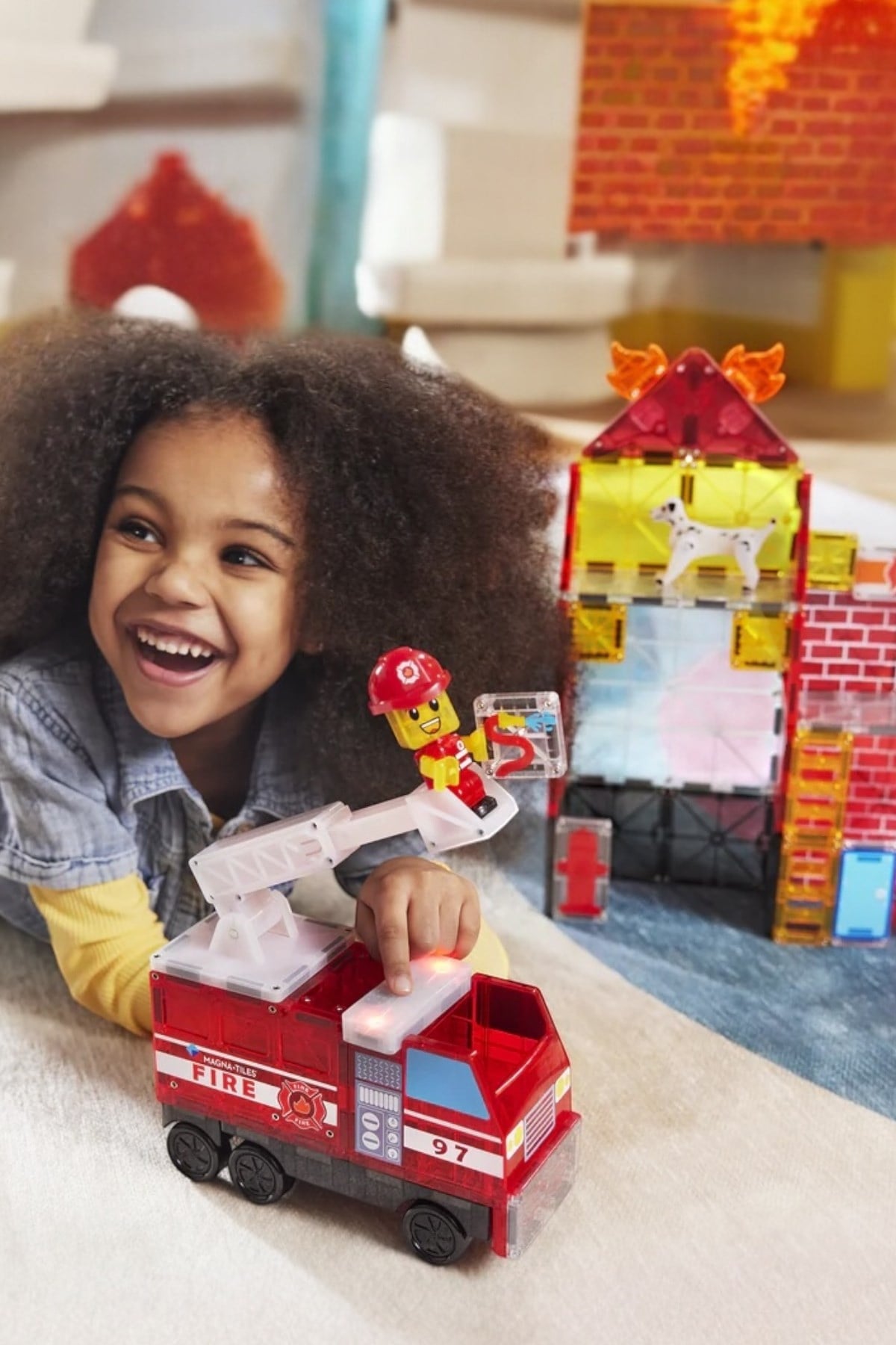 MAGNA-TILES® - Fire Station Manyetik Bloklar - 50 Parça Çok Renkli