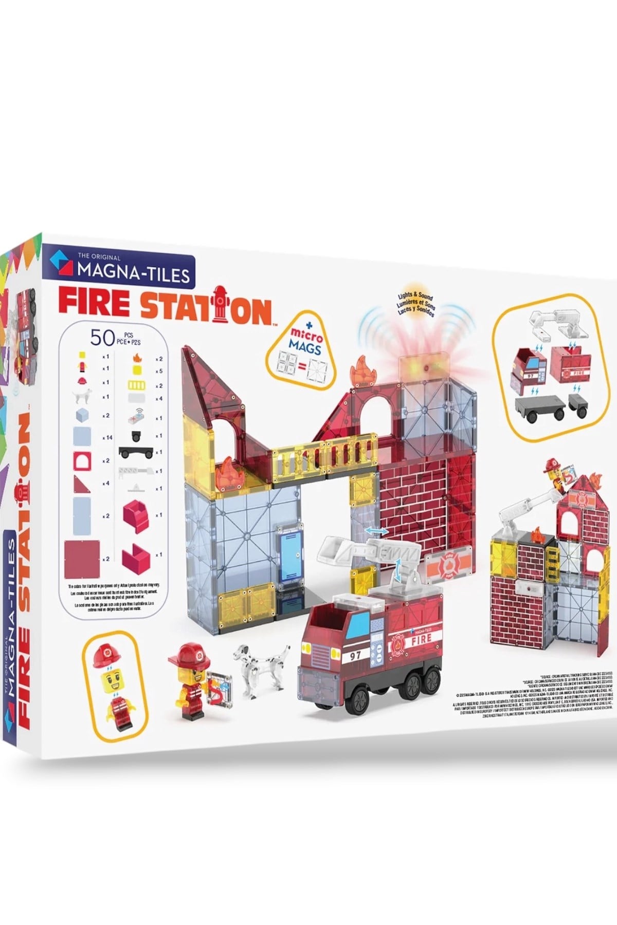MAGNA-TILES® - Fire Station Manyetik Bloklar - 50 Parça Çok Renkli