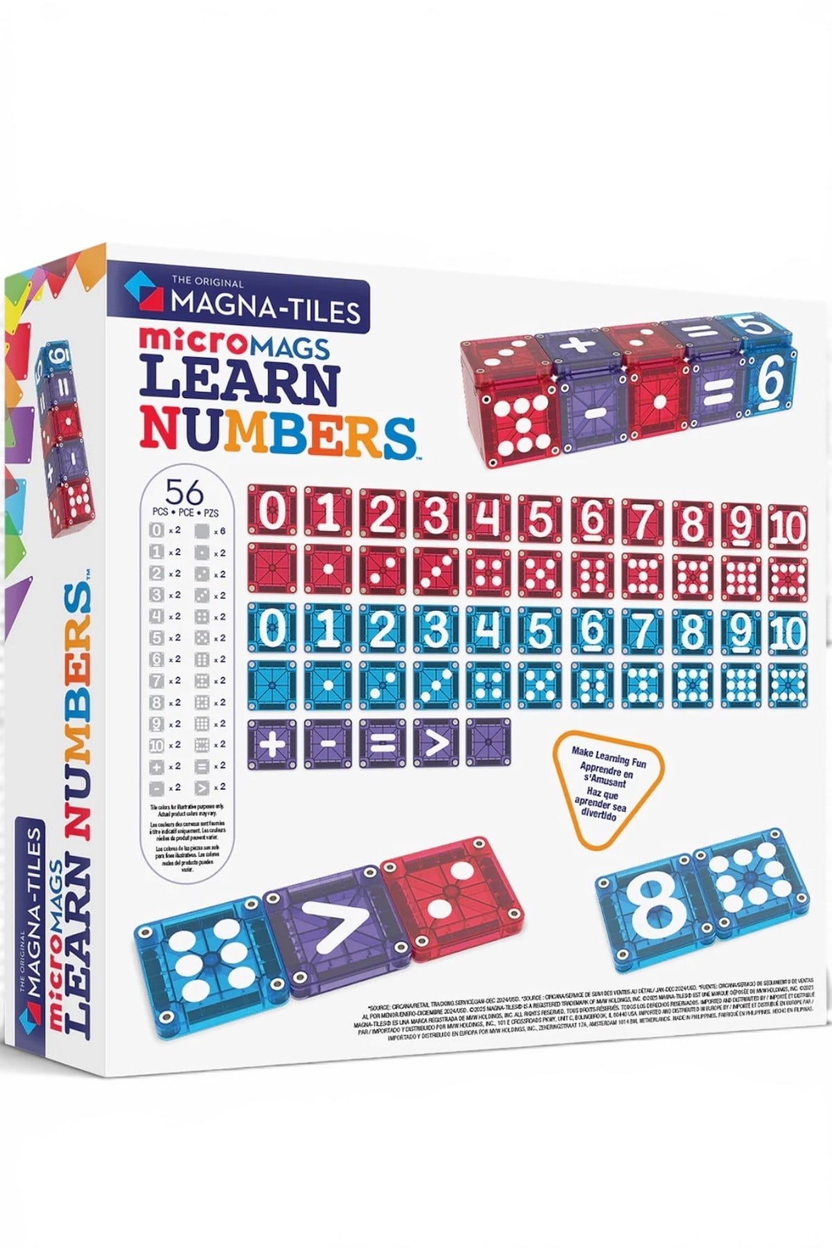 MAGNA-TILES® - Learn Numbers Manyetik Bloklar - 56 Parça Çok Renkli