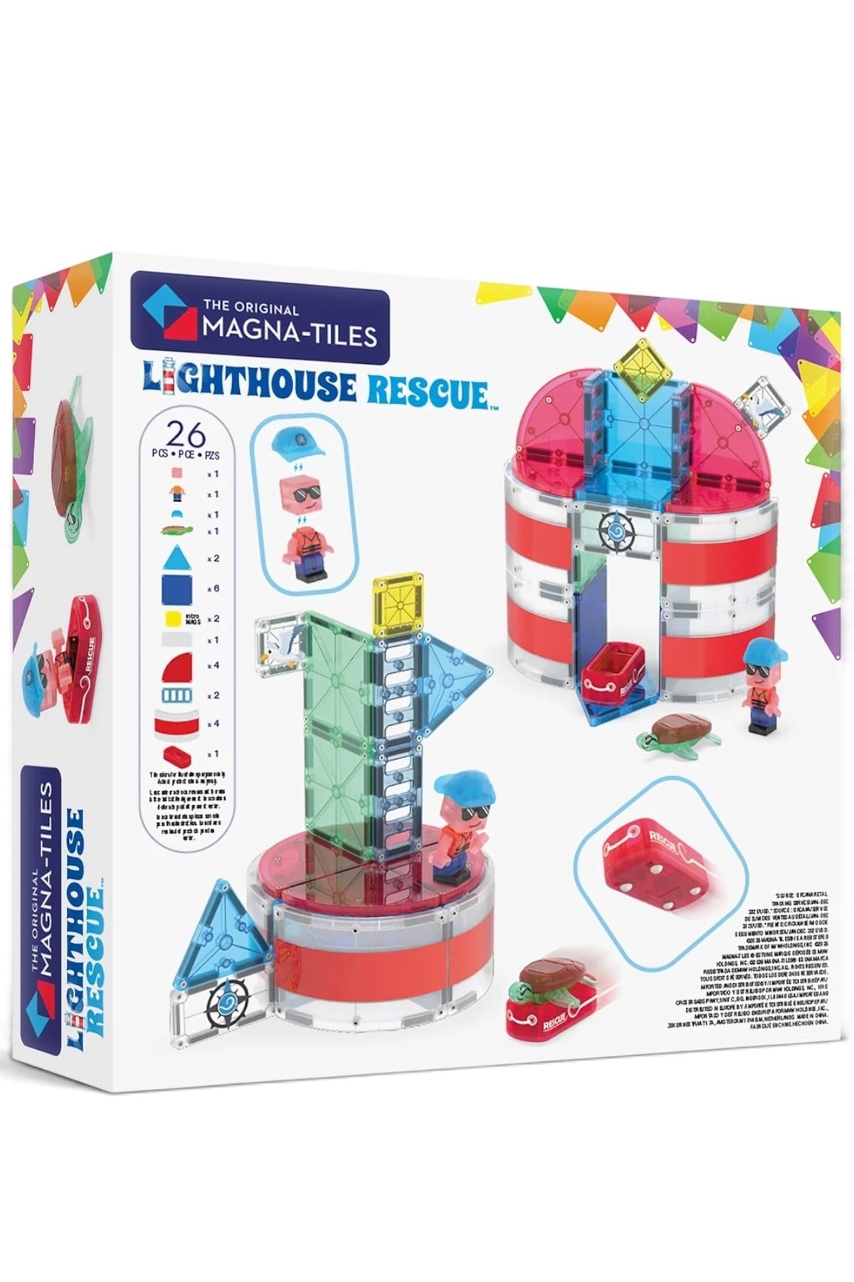 MAGNA-TILES® - Lighthouse Rescue Manyetik Bloklar - 25 Parça Çok Renkli