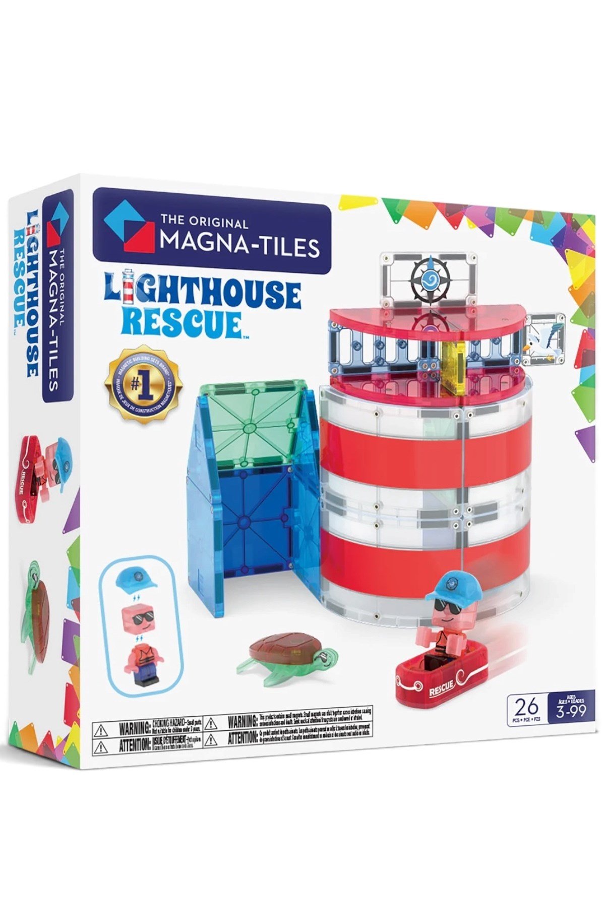 MAGNA-TILES® - Lighthouse Rescue Manyetik Bloklar - 25 Parça Çok Renkli