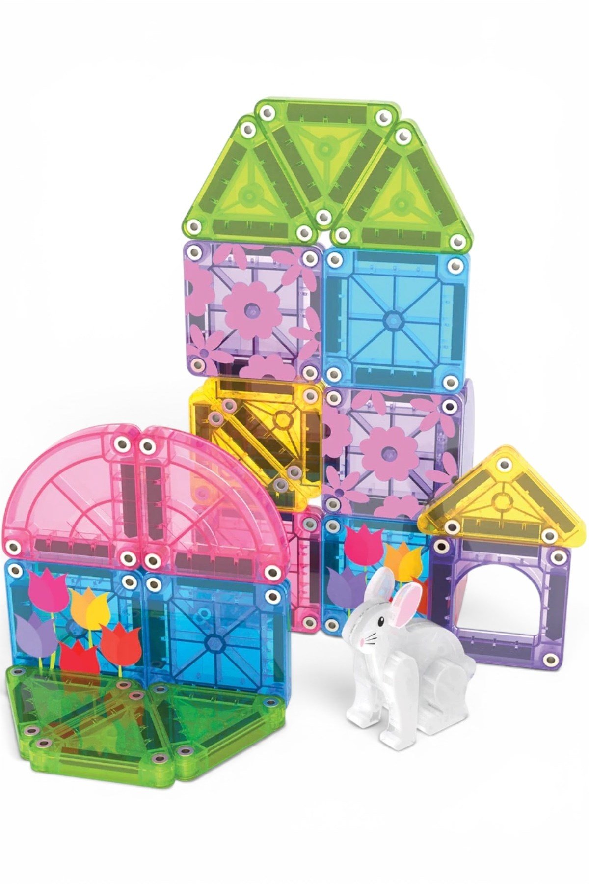 MAGNA-TILES® - Travel Set - Bahar Bahçe Seti Manyetik Bloklar - 24 Parça Çok Renkli